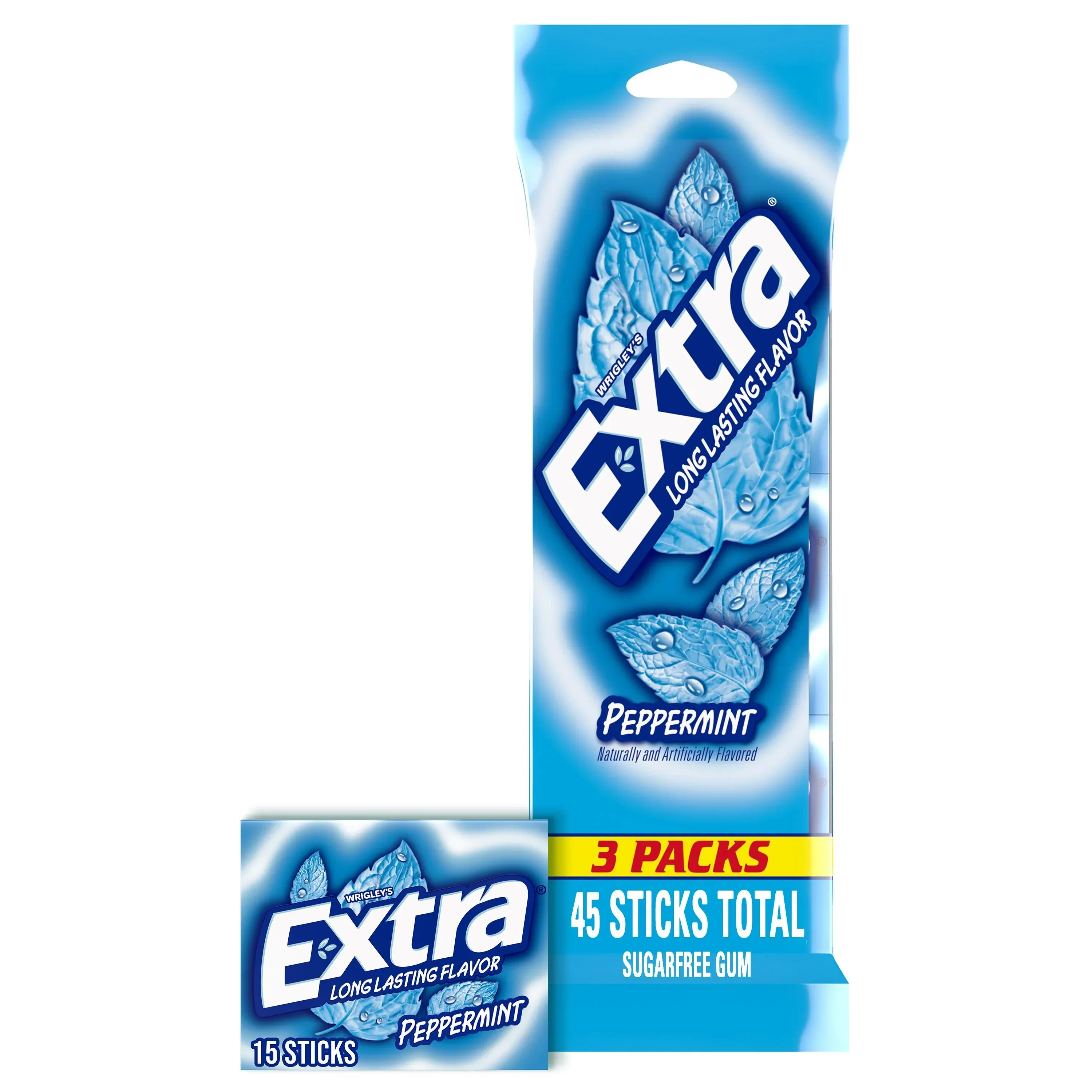 Extra Gum Peppermint Sugar Free Chewing Gum, Single Pack - 15 Stick - Image 20