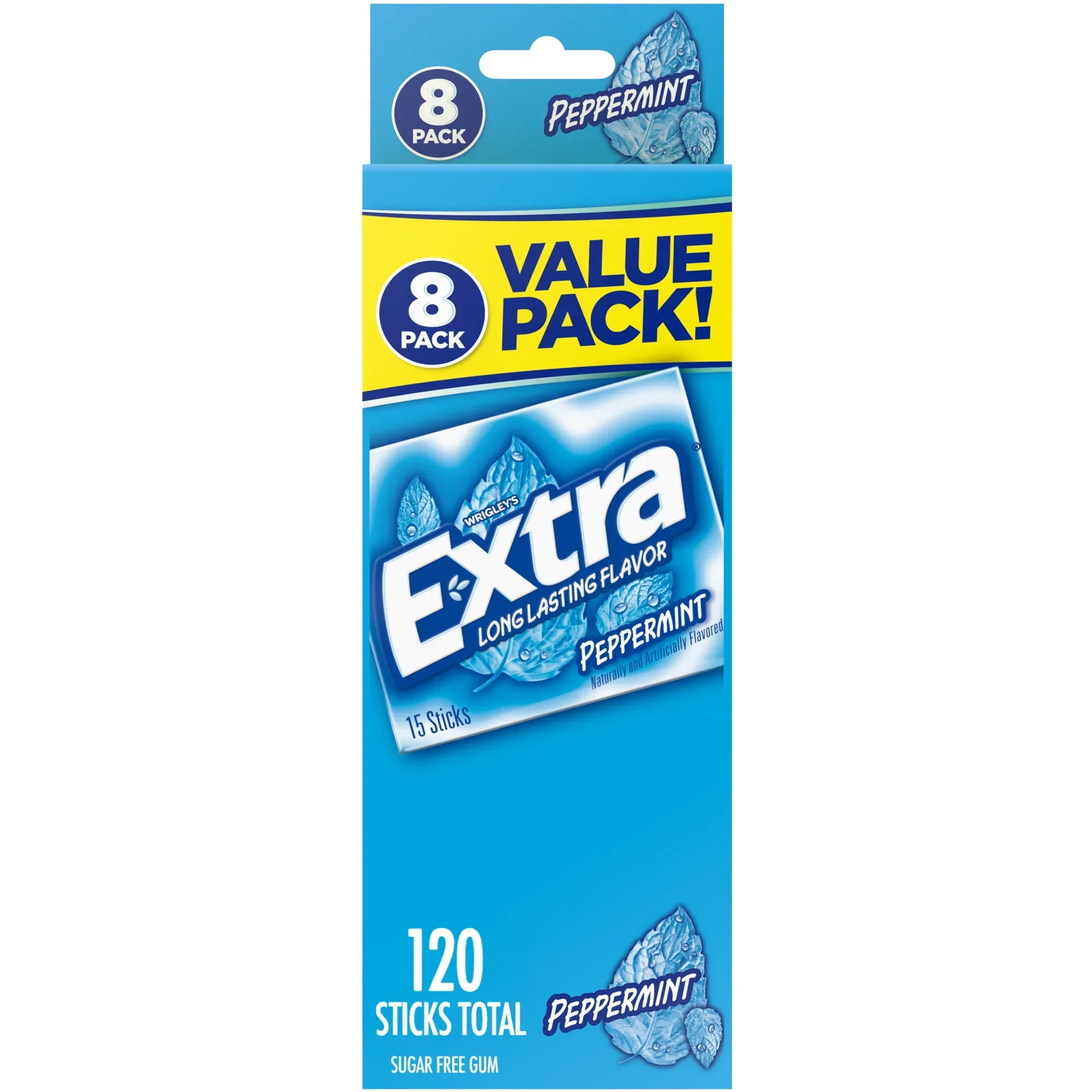 Extra Gum Peppermint Sugar Free Chewing Gum, Single Pack - 15 Stick - Image 21