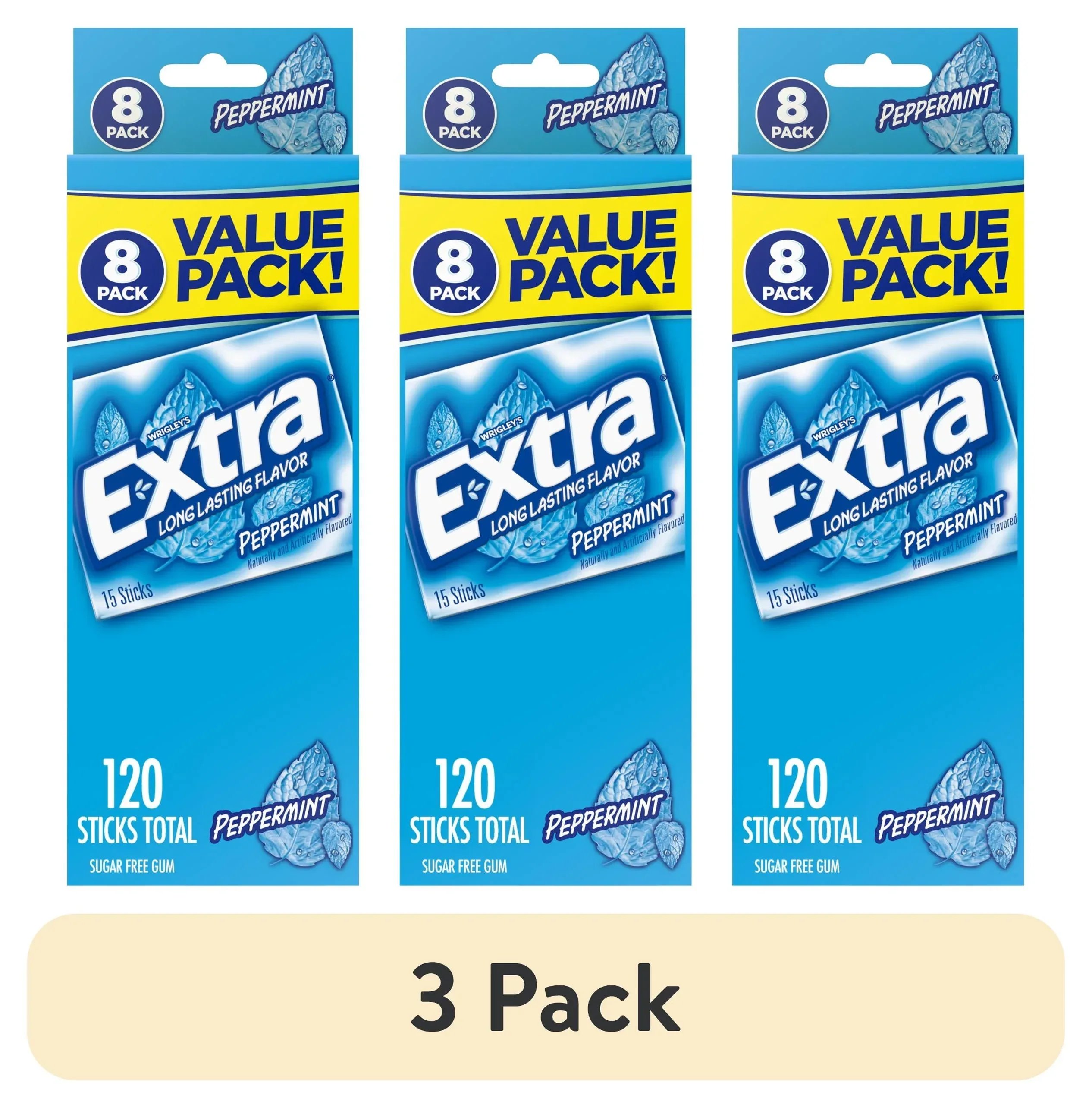 Extra Gum Peppermint Sugar Free Chewing Gum, Single Pack - 15 Stick - Image 22