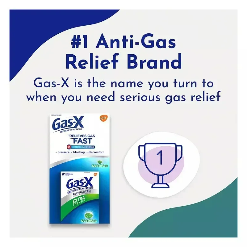 Extra Strength Gas Relief Softgels, 120 Count - Image 3