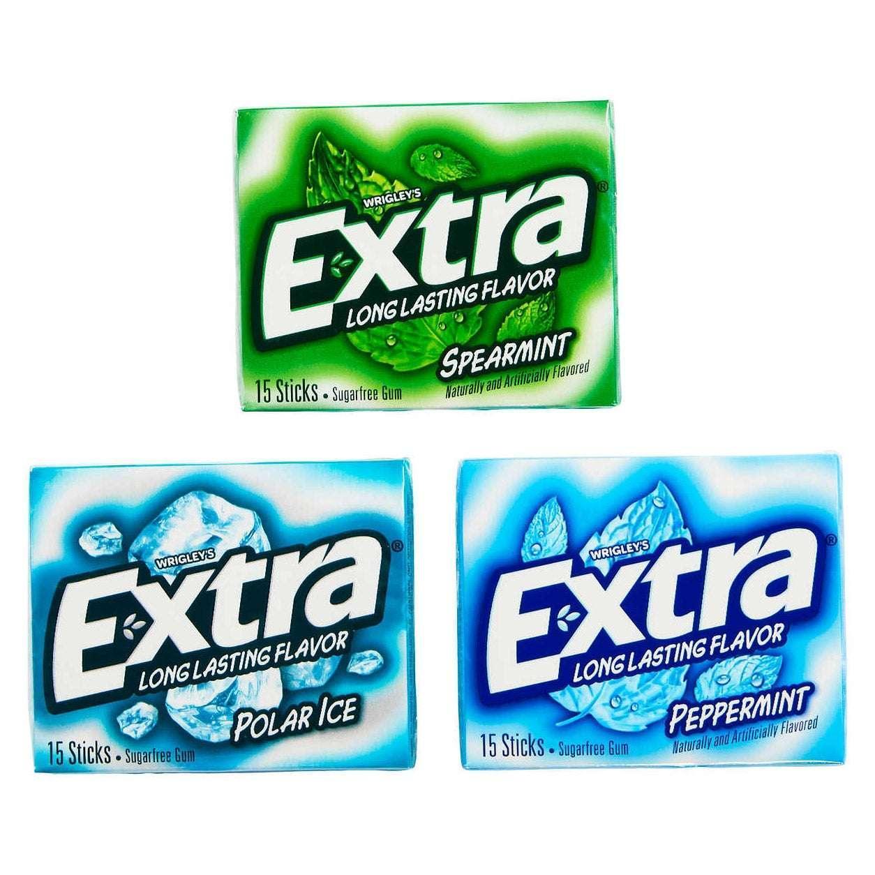 Extra Sugar Free Chewing Gum, Mint Variety Pack, 15 Sticks, 18-Count - Image 2