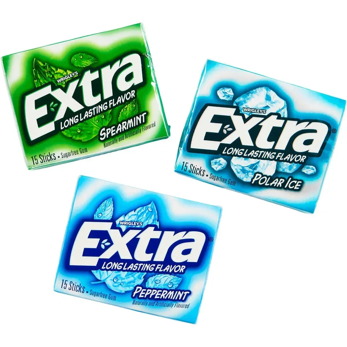 Extra Sugar Free Chewing Gum, Mint Variety Pack, 15 Sticks, 18-Count - Image 3