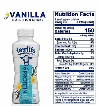 Fairlife Nutrition Plan High Protein Vanilla Shake, 12 pk. - Image 3