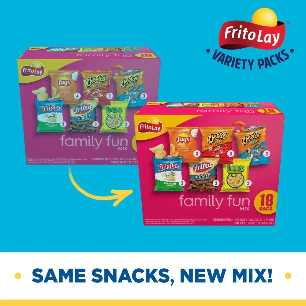Family Fun Mix Variety Pack Snack Chips, 18 Count Multipack - Image 2