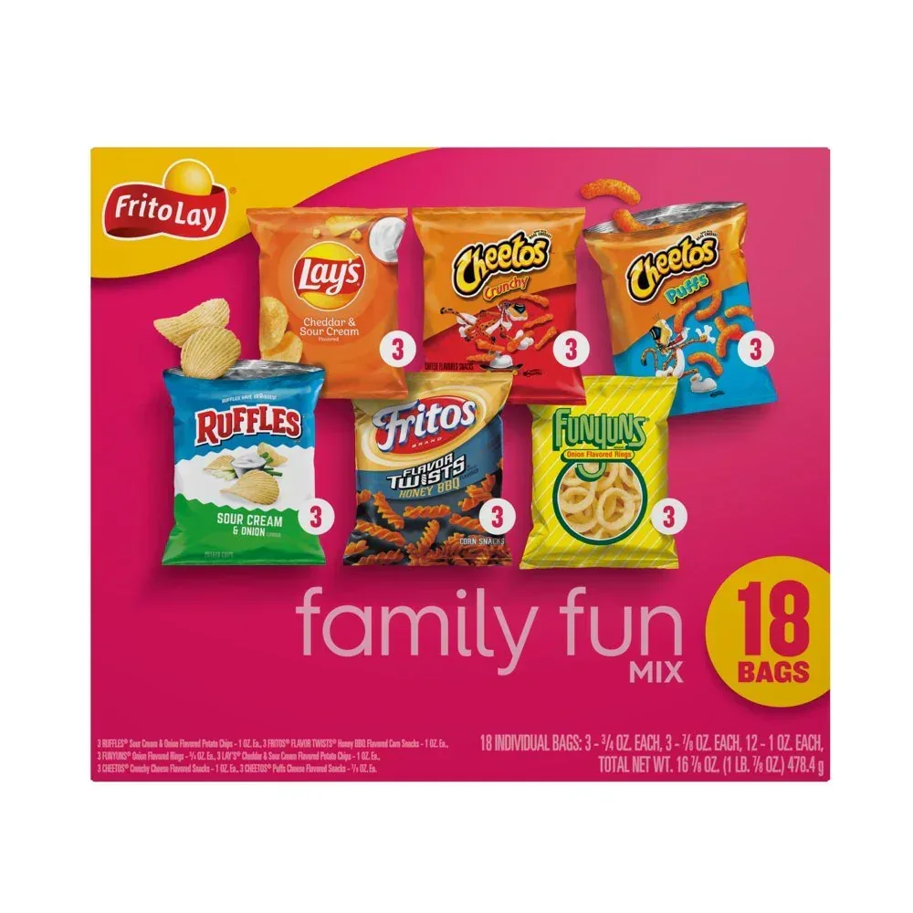 Family Fun Mix Variety Pack Snack Chips, 18 Count Multipack - Image 4