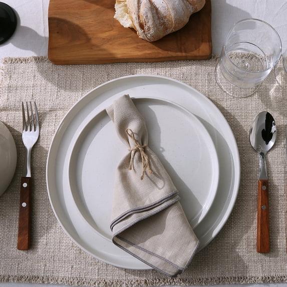 Famiware 12-Piece Stoneware Dinnerware Set with Plates & Bowls for 4, White - Image 6