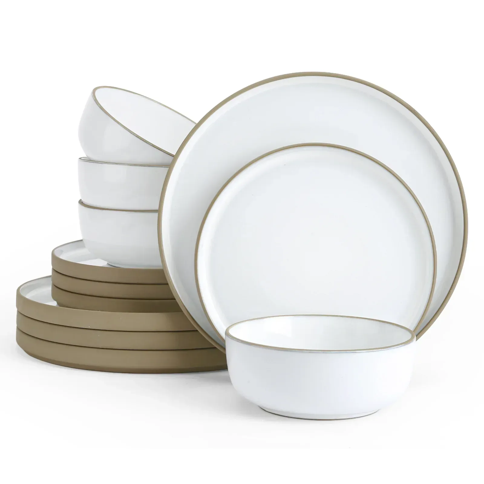 Famiware Nature 12-Piece Dinnerware Sets, Stoneware Dish Set, Midnight Blue - Image 7