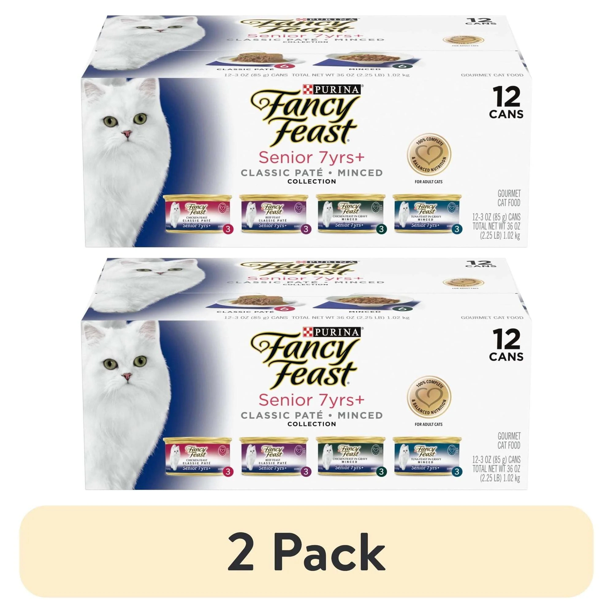 Fancy Feast High Protein Senior Wet Cat Food Variety Pack, Senior 7+ Chicken, Beef & Tuna Feasts, 3 oz. Can - Image 8