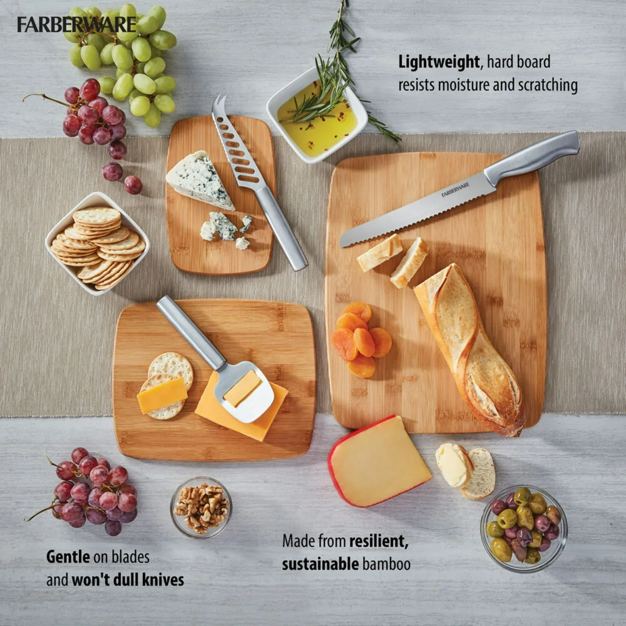 Farberware Classic 3-Piece Bamboo Cutting Board Set - Image 3