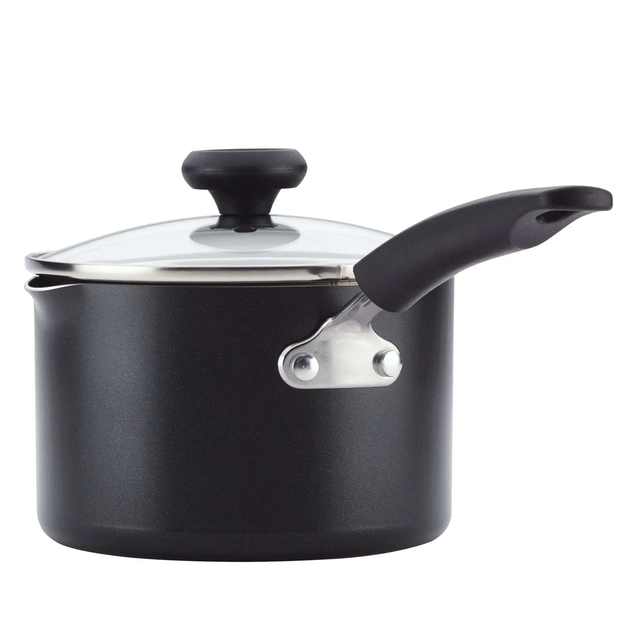 Farberware Easy Clean 3 Quart Nonstick Straining Sauce Pan with Pouring Spout and Lid, Dishwasher Safe, Black - Image 9