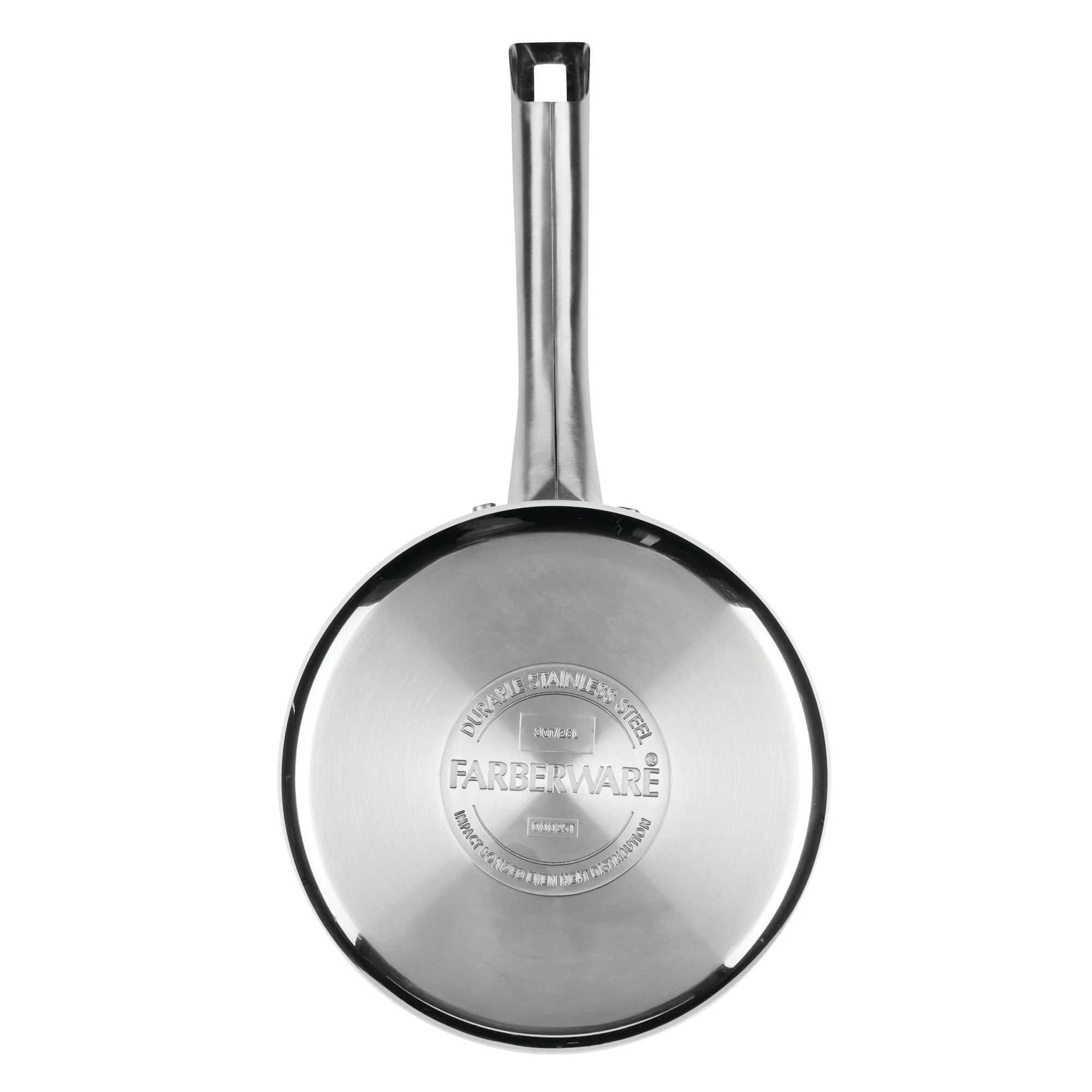 Farberware Luster 3 Quart Stainless Steel Straining Saucepan with Pouring Spout and Lid, Induction Compatible, Dishwasher Safe, Metal Utensil Safe , Oven Safe to 500°F, White - Image 4