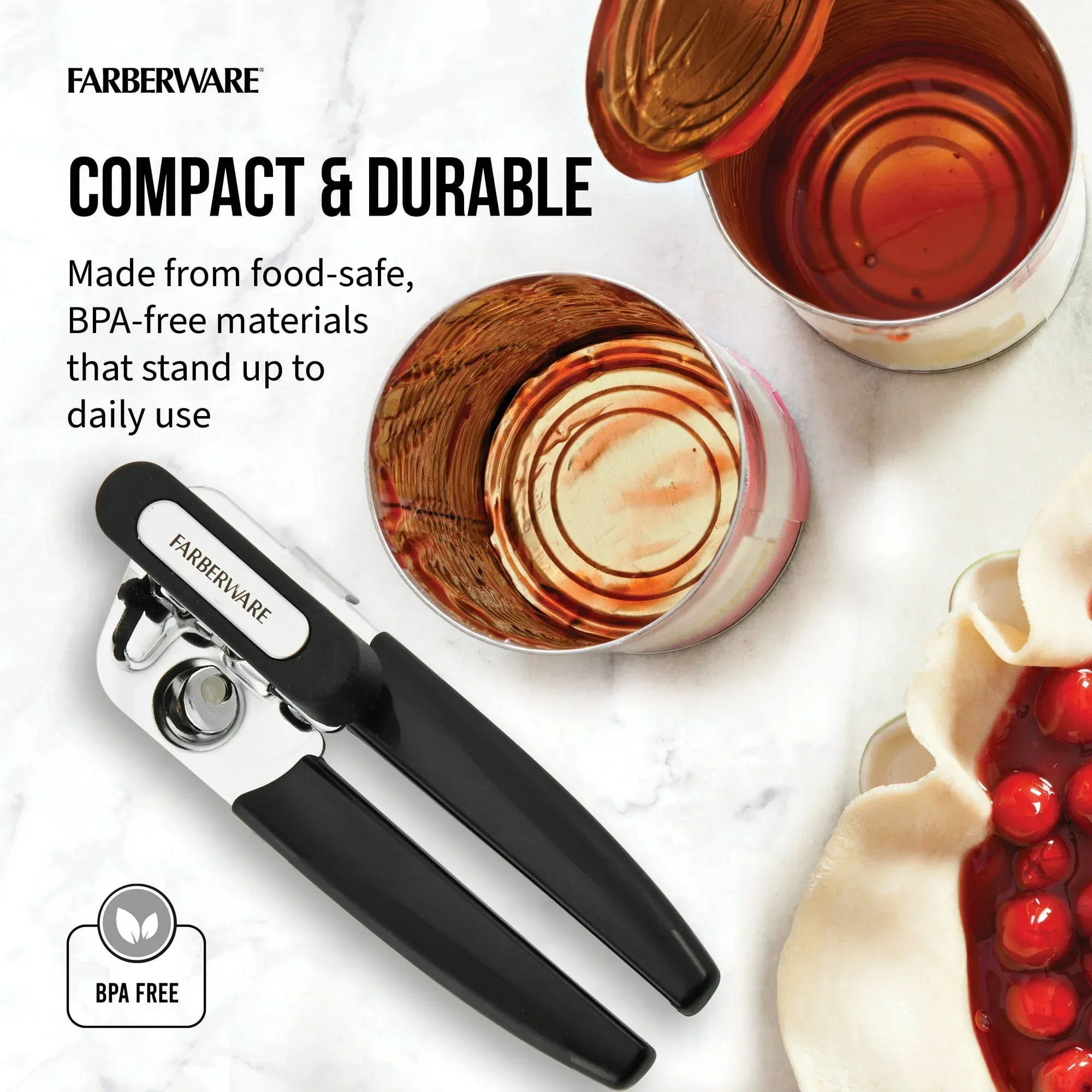Farberware Pro Stainless Steel Portable Can Opener with Black Handle - Image 4