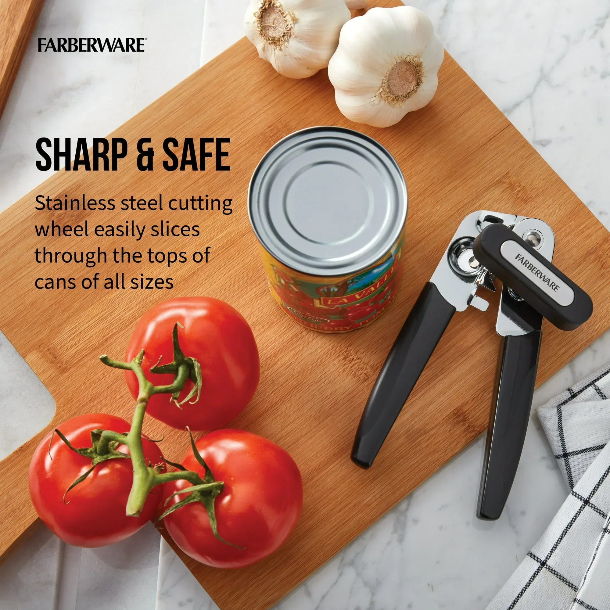 Farberware Pro Stainless Steel Portable Can Opener with Black Handle - Image 5