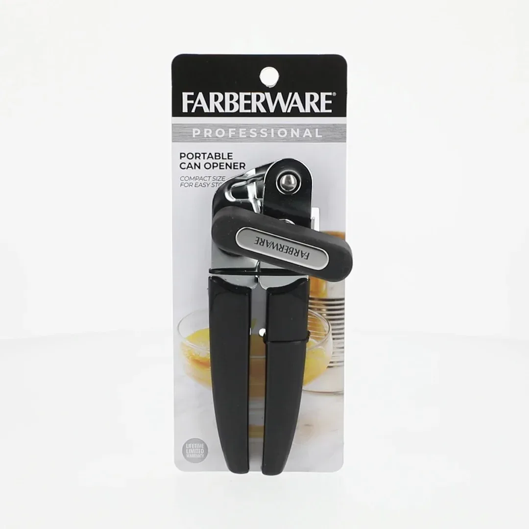 Farberware Pro Stainless Steel Portable Can Opener with Black Handle - Image 6