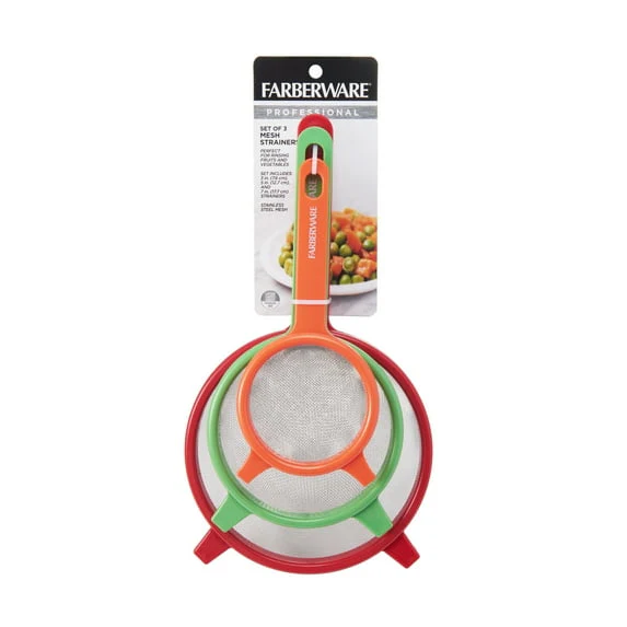 Farberware Professionals Red, Green & Orange Strainer Set of 3 - Image 2