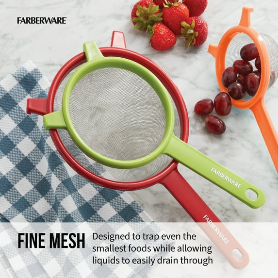 Farberware Professionals Red, Green & Orange Strainer Set of 3 - Image 5