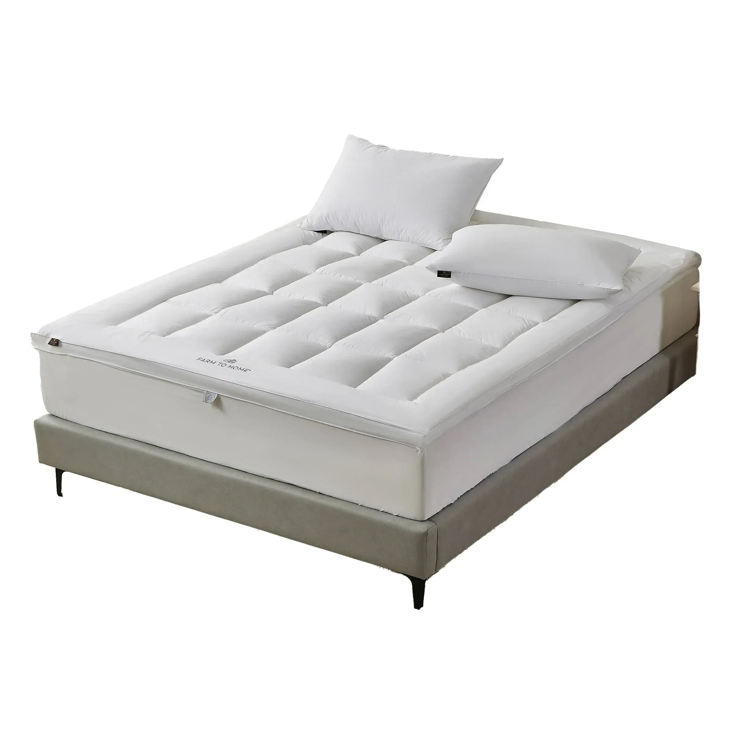 Farm to Home White Organic Cotton 2” Mattress Topper - Image 3