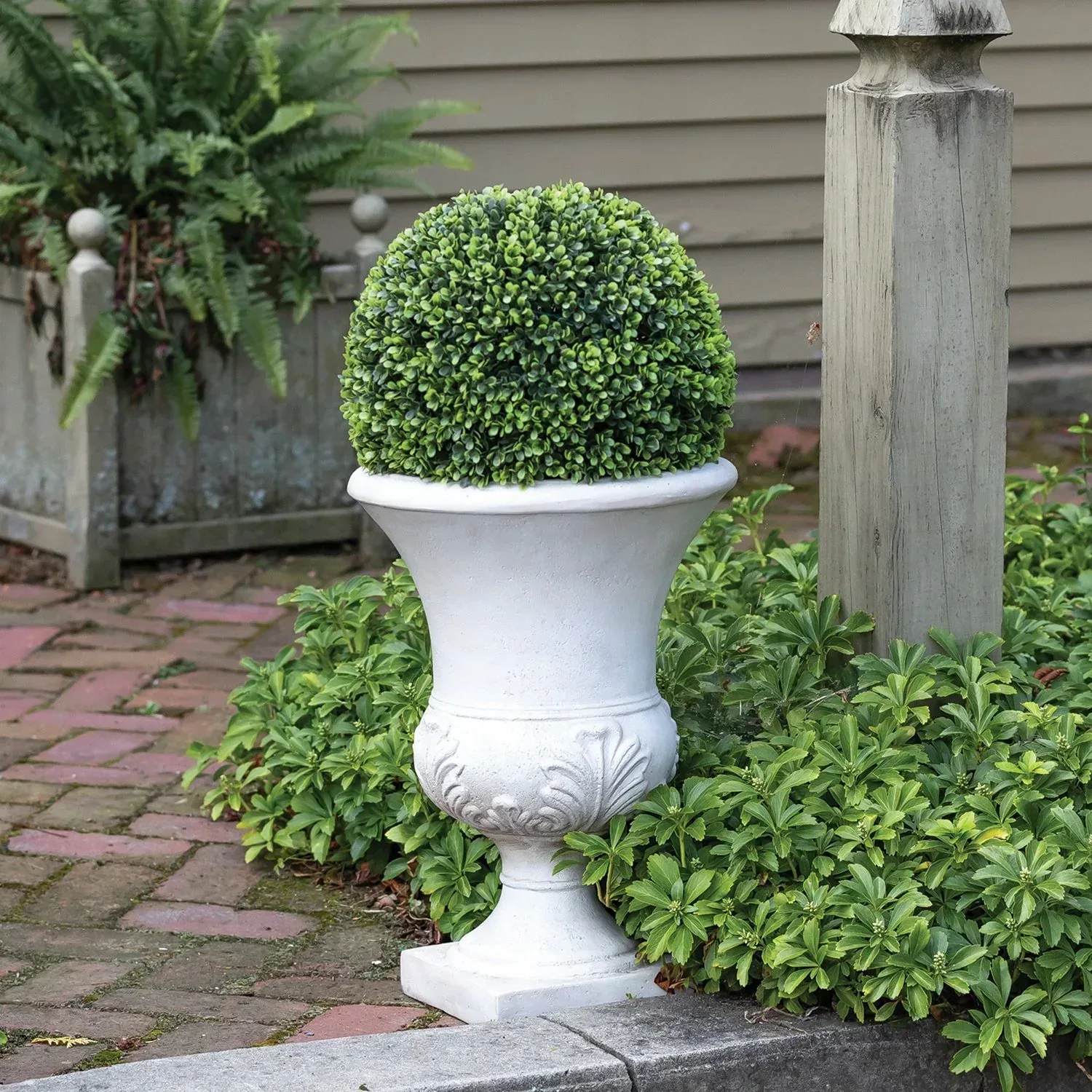 Faux 15" Round Boxwood Balls, 2pk - Image 2