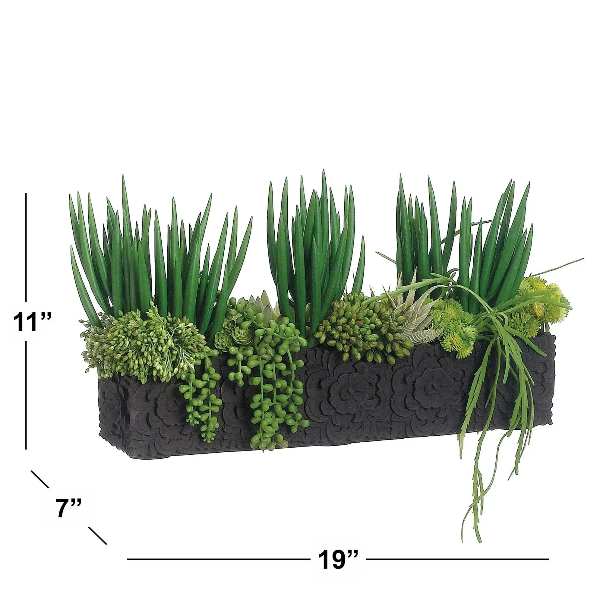 Faux Succulent Arrangement in Cement Planter - Image 2