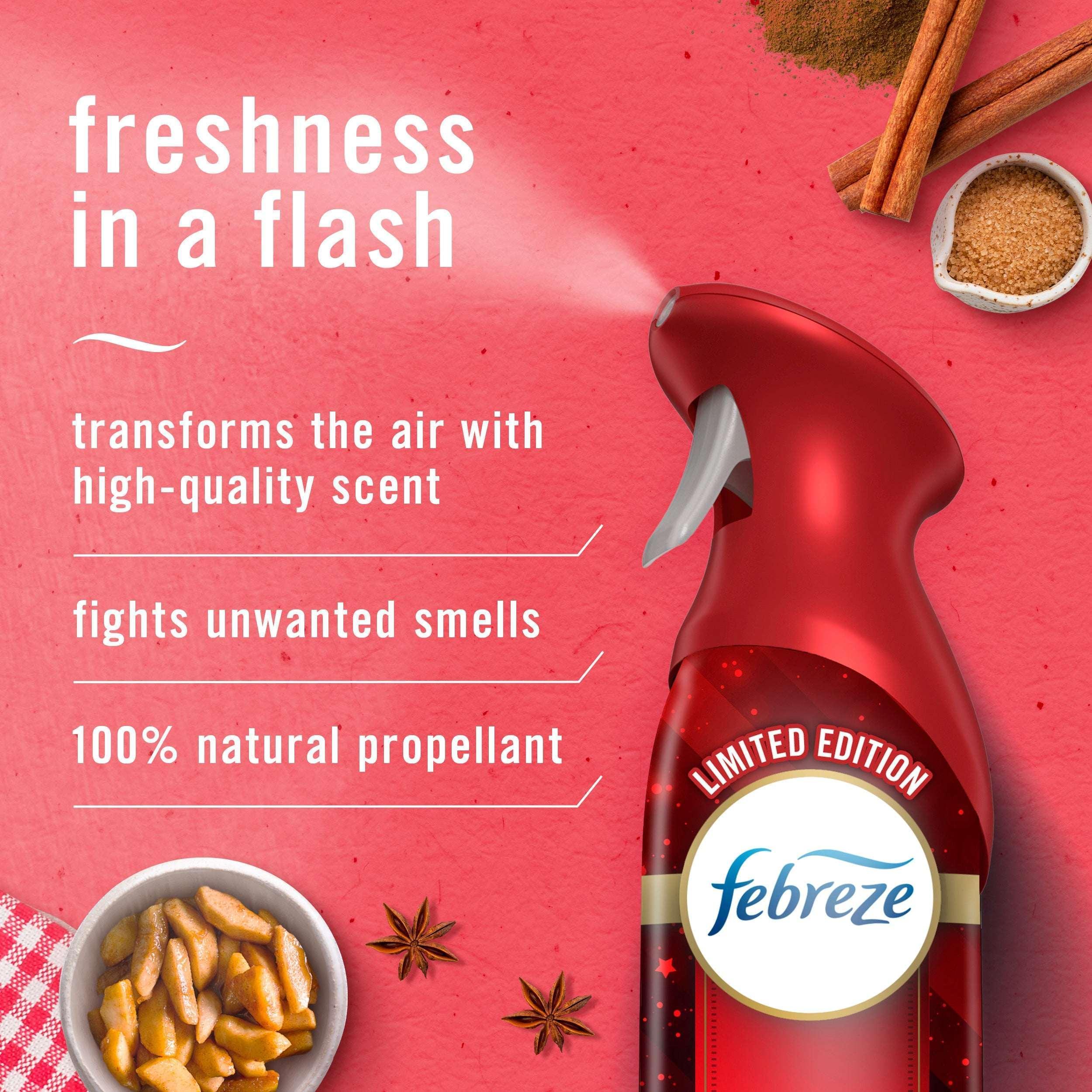 Febreze Air Mist, Odor-Fighting Air Freshener, Baked Cinnamon Apples, 8.8 oz. Aerosol, Pack of 2 - Image 2