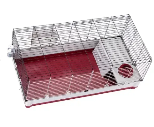 Ferplast Extra-Large Rabbit Cage | Rabbit Cage Measures 47.2 x 23.6 x 19.7 Inches & Includes ALL Accessories | Burgundy & Cream - Image 3