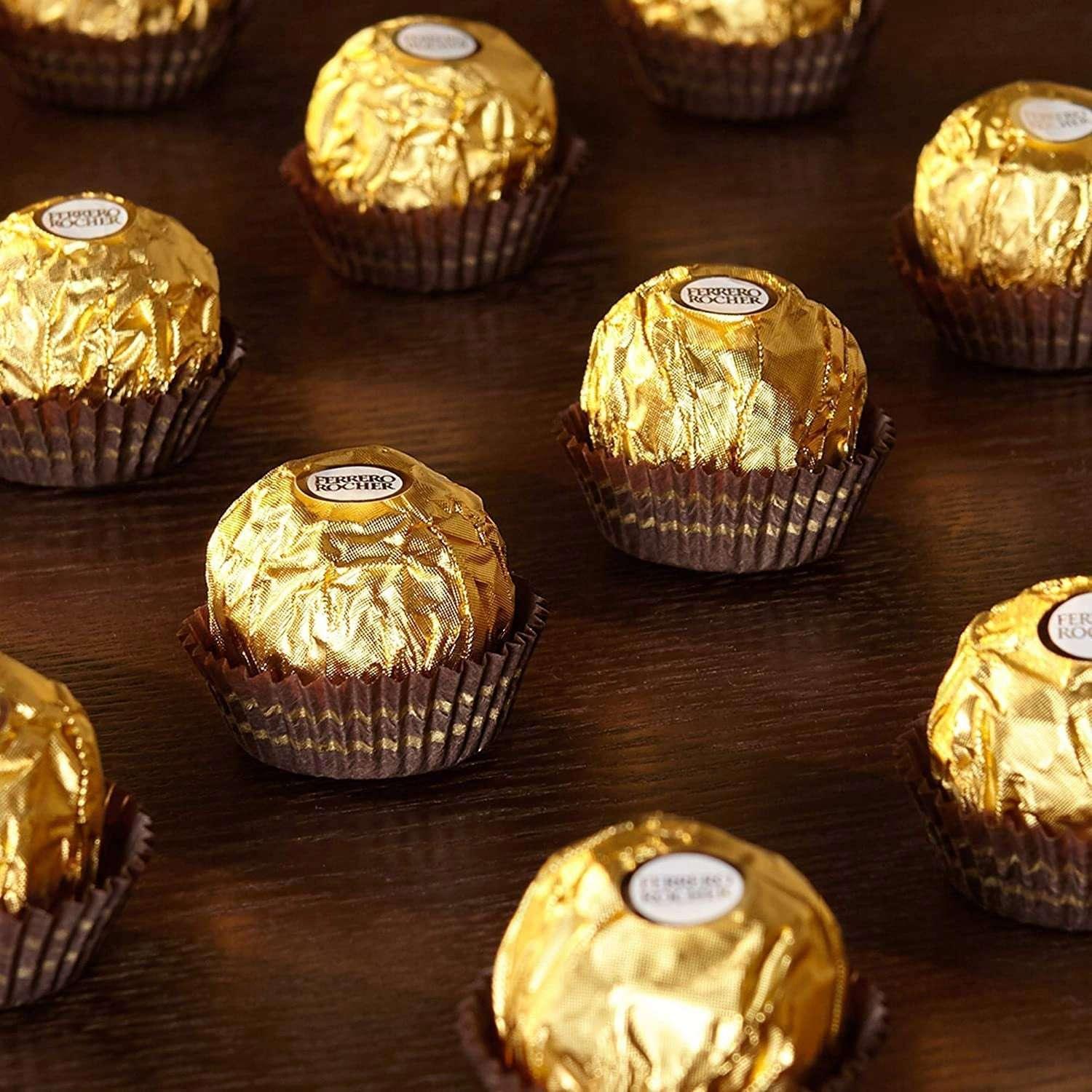 Ferrero Rocher, Milk Chocolate Hazelnut Candy, 1.3 oz, 3-count, 12-pack - Image 3