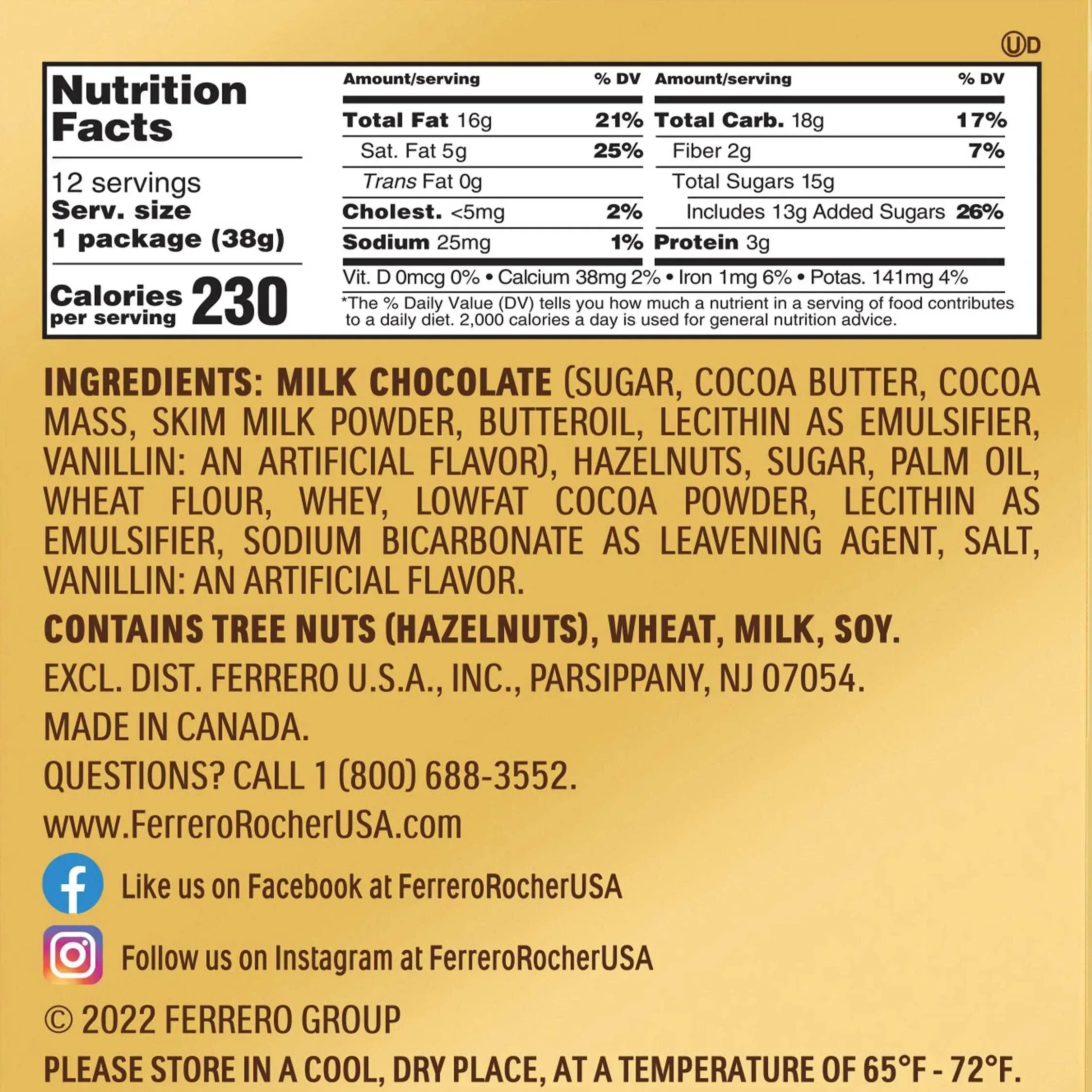 Ferrero Rocher, Milk Chocolate Hazelnut Candy, 1.3 oz, 3-count, 12-pack - Image 5