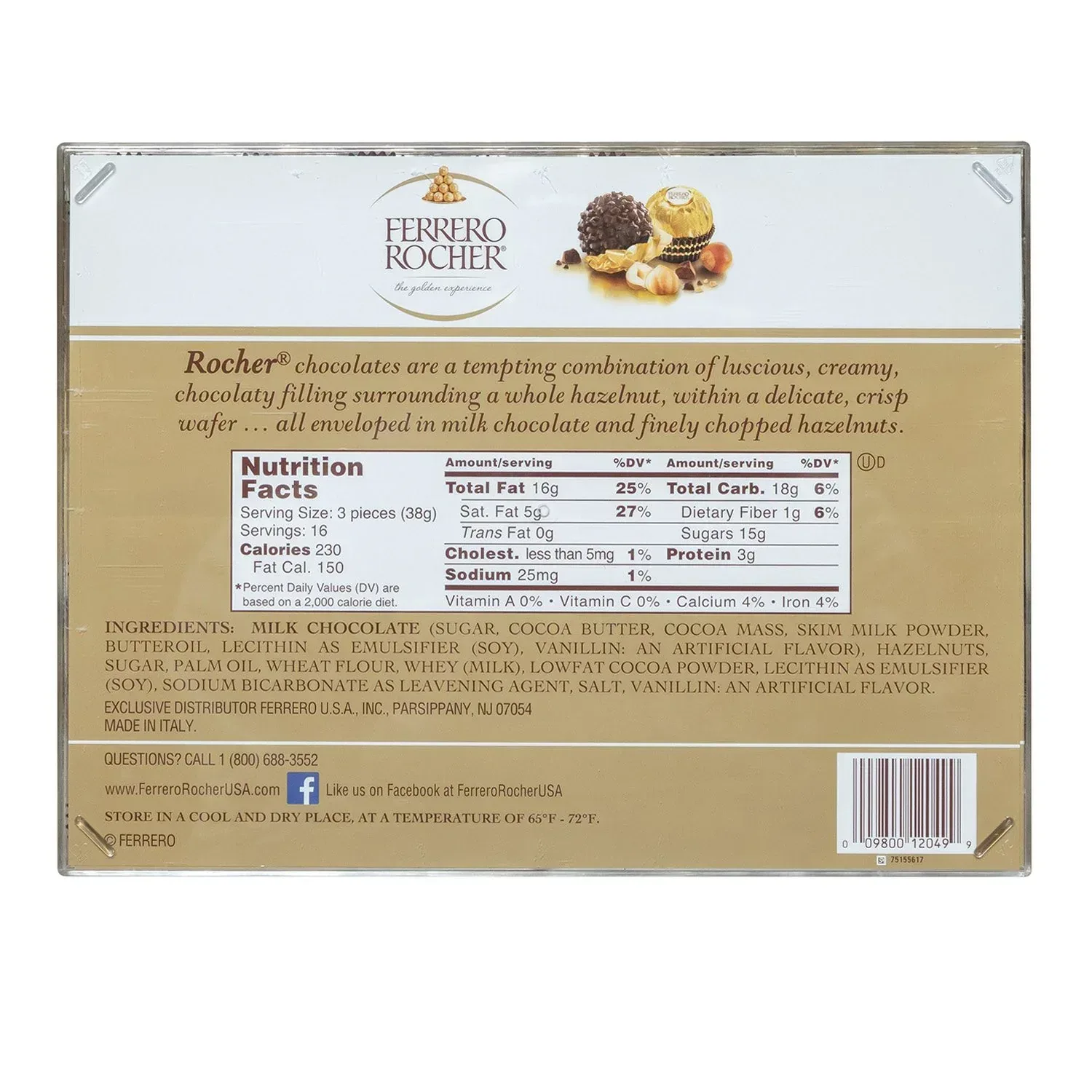 Ferrero Rocher Premium Milk Chocolate Hazelnut, 48 ct. - Image 3