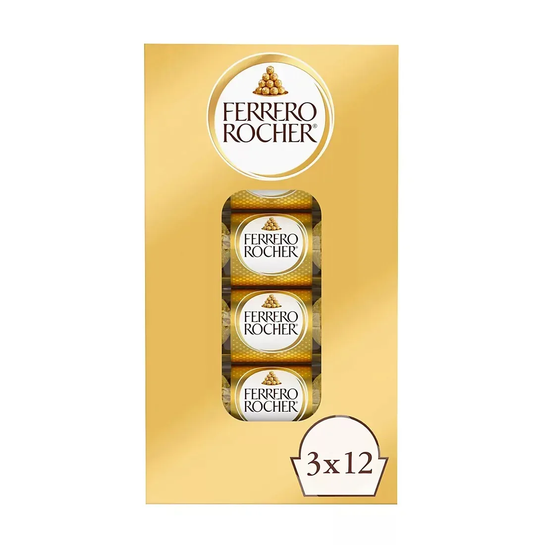 Ferrero Rocher, Premium Milk Chocolate Hazelnut, Chocolates for Gifting, 12 pk./1.3 oz.