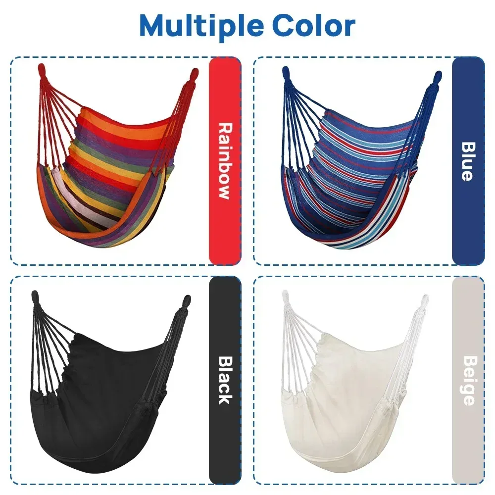 FGY Hammock Chair Swing Portable Canvas Camping Hanging Seat for Outdoor Indoor - Image 14