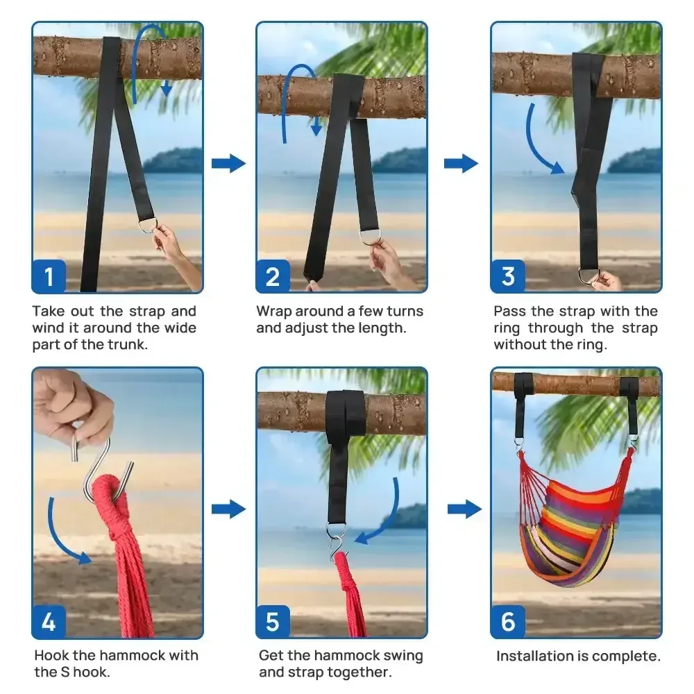 FGY Hammock Chair Swing Portable Canvas Camping Hanging Seat for Outdoor Indoor - Image 20