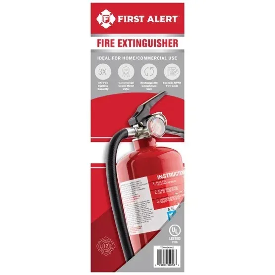 First Alert Rechargeable Heavy Duty Fire Extinguisher UL Rated 3-A:40-BC - Image 3
