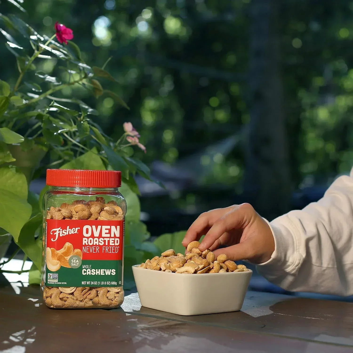 Fisher Oven Roasted Never Fried Whole Cashews, 24 oz. - Image 2