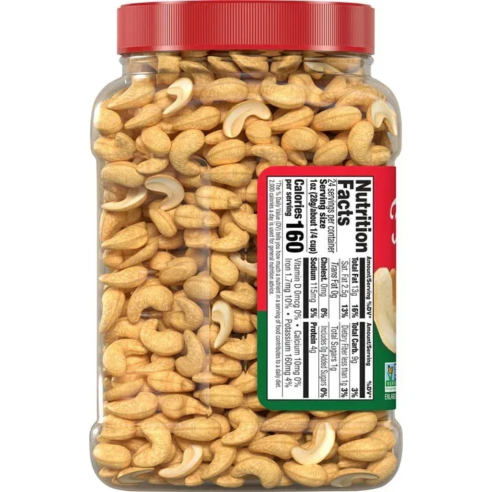 Fisher Oven Roasted Never Fried Whole Cashews, 24 oz. - Image 4