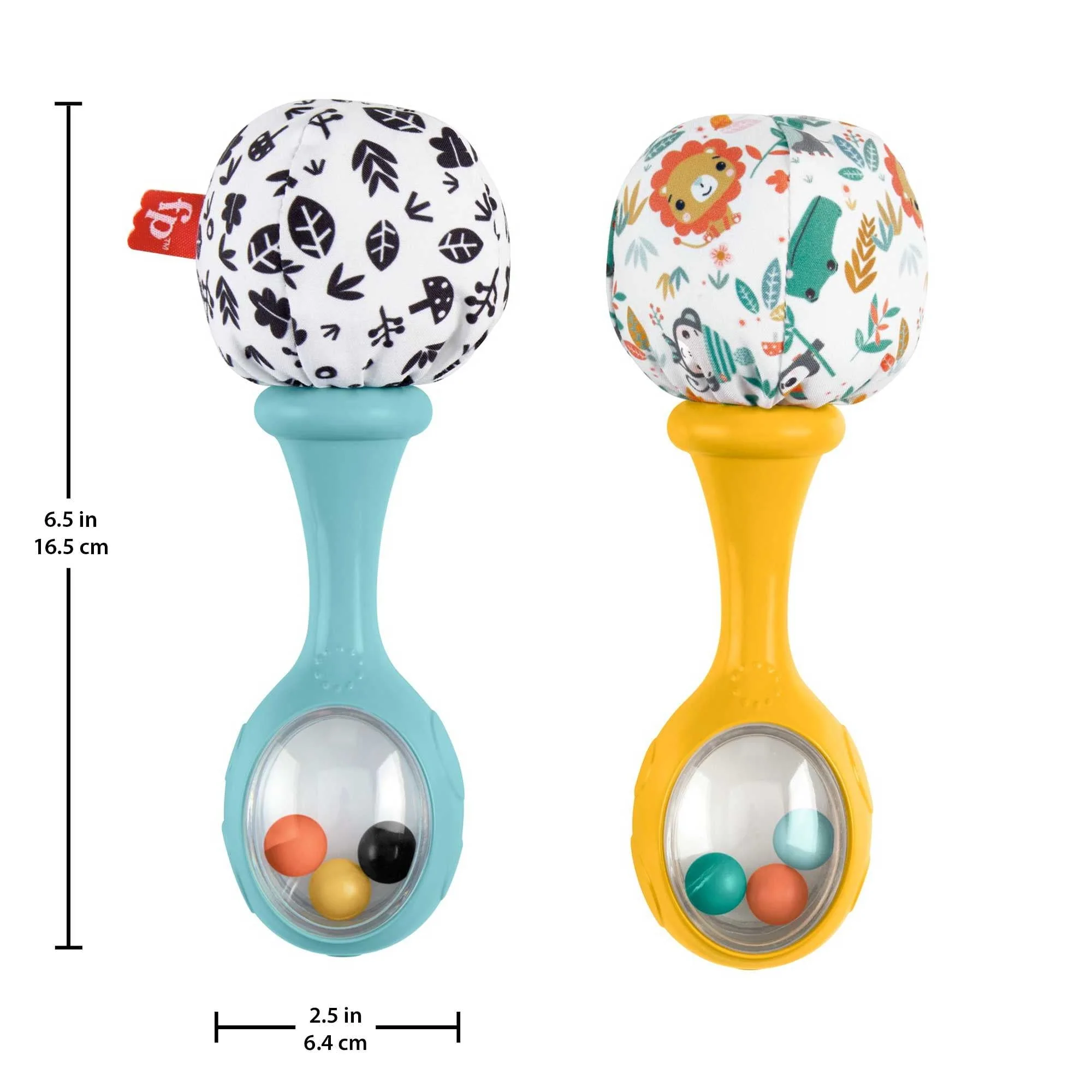 Fisher-Price Baby Rattle ‘n Rock Maracas Toys, Set of 2 for Infants 3+ Months, High Contrast - Image 3