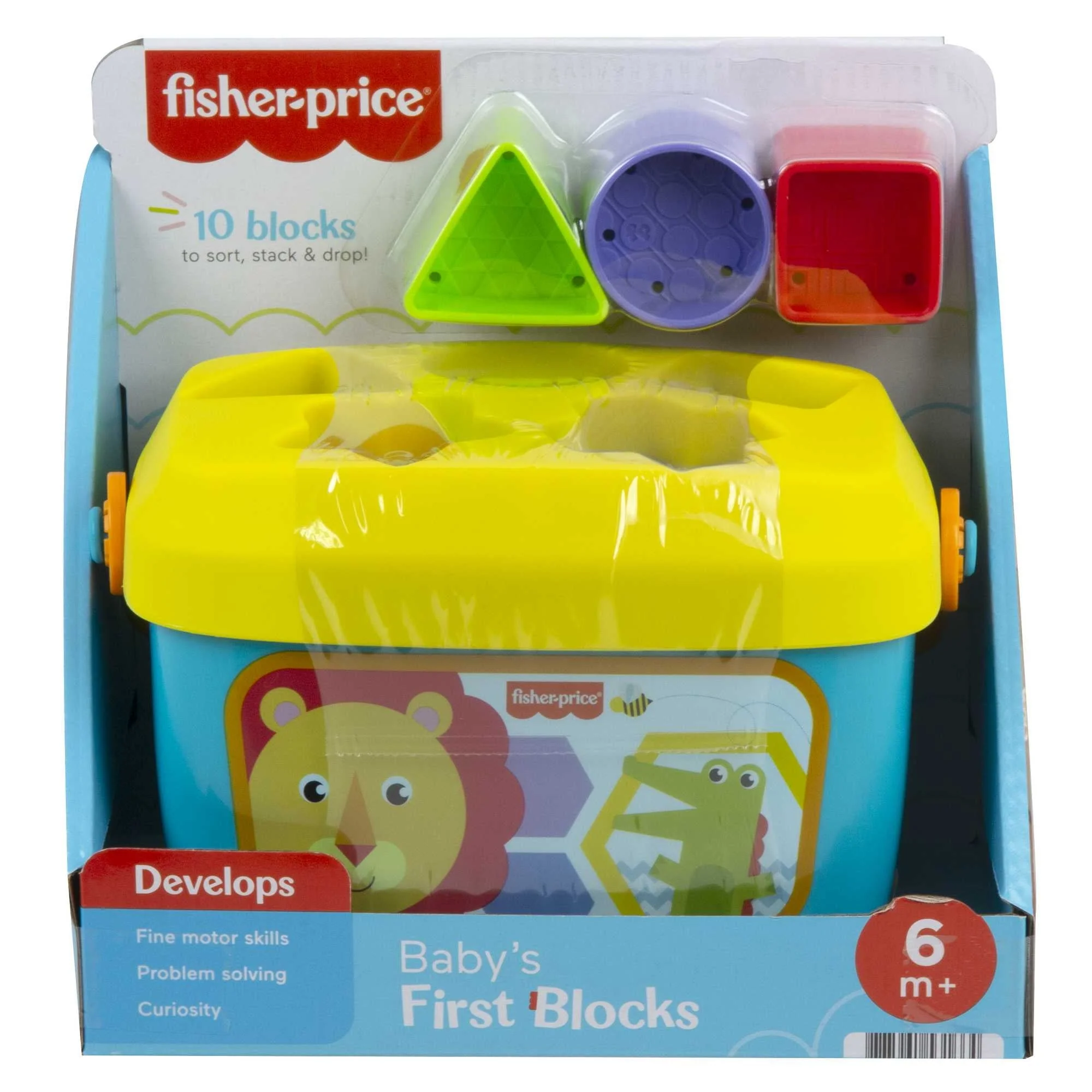 Fisher-Price Baby’s First Blocks Shape Sorting Toy with Storage Bucket, 12 Pieces For Baby & Toddler - Image 2
