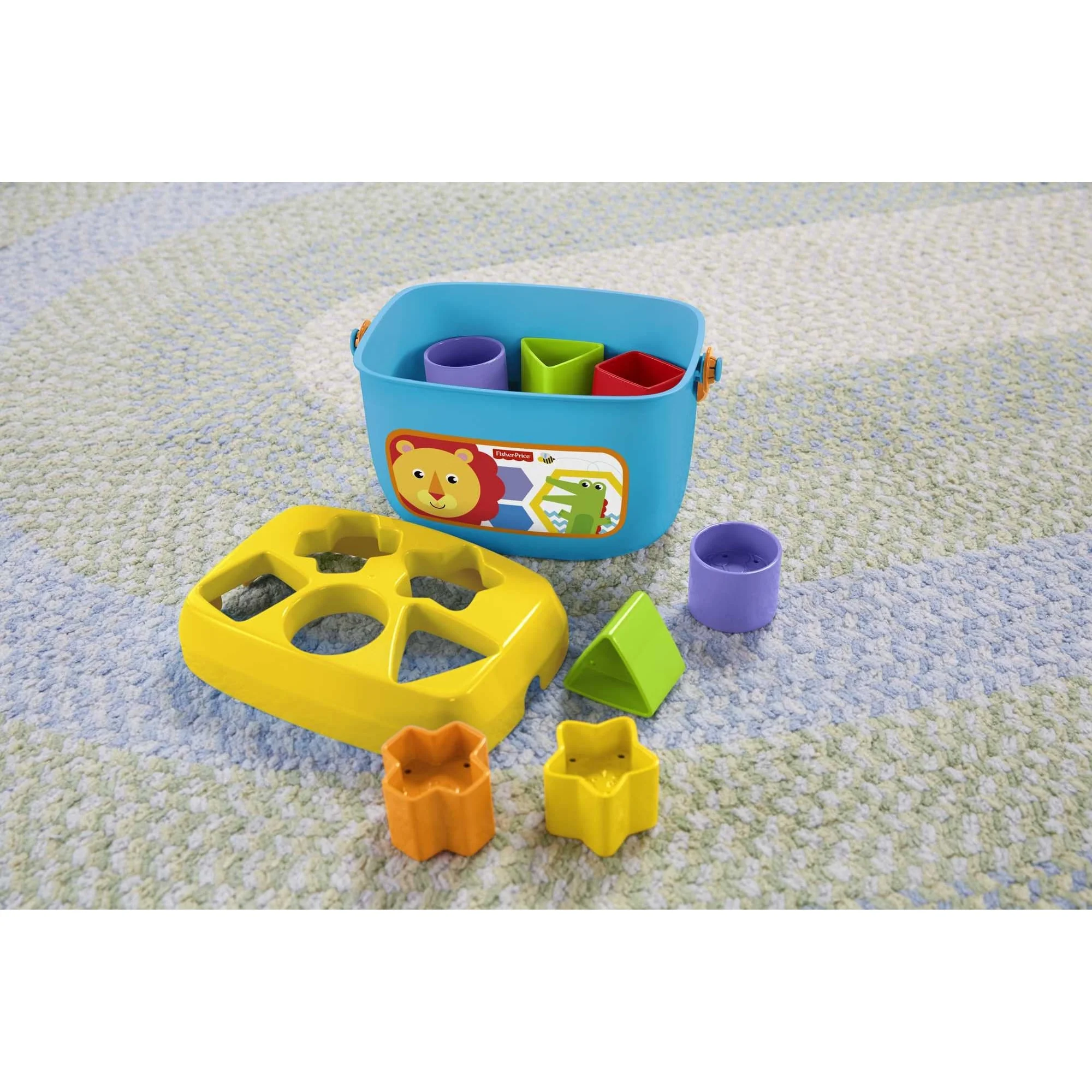 Fisher-Price Baby’s First Blocks Shape Sorting Toy with Storage Bucket, 12 Pieces For Baby & Toddler - Image 4