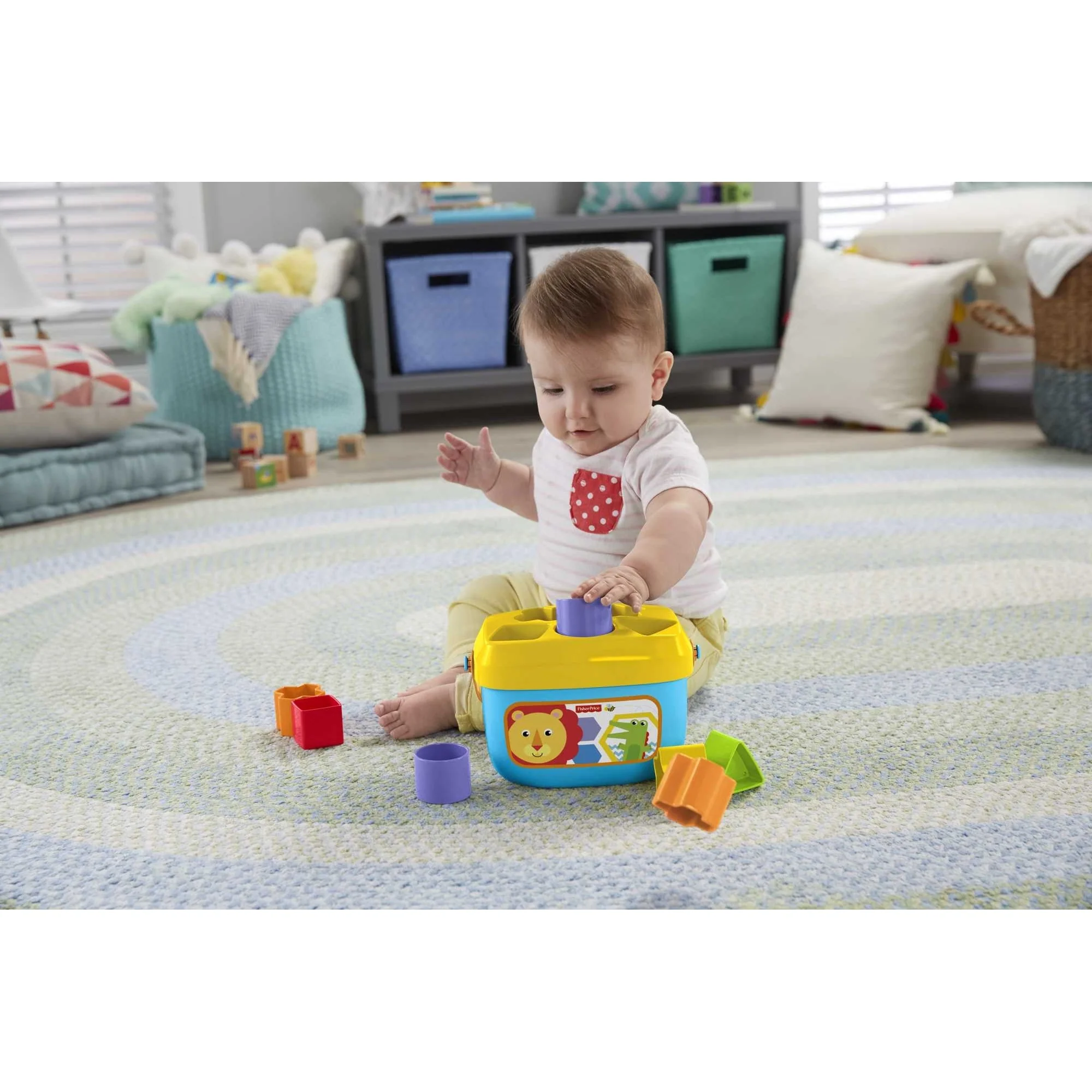 Fisher-Price Baby’s First Blocks Shape Sorting Toy with Storage Bucket, 12 Pieces For Baby & Toddler - Image 6