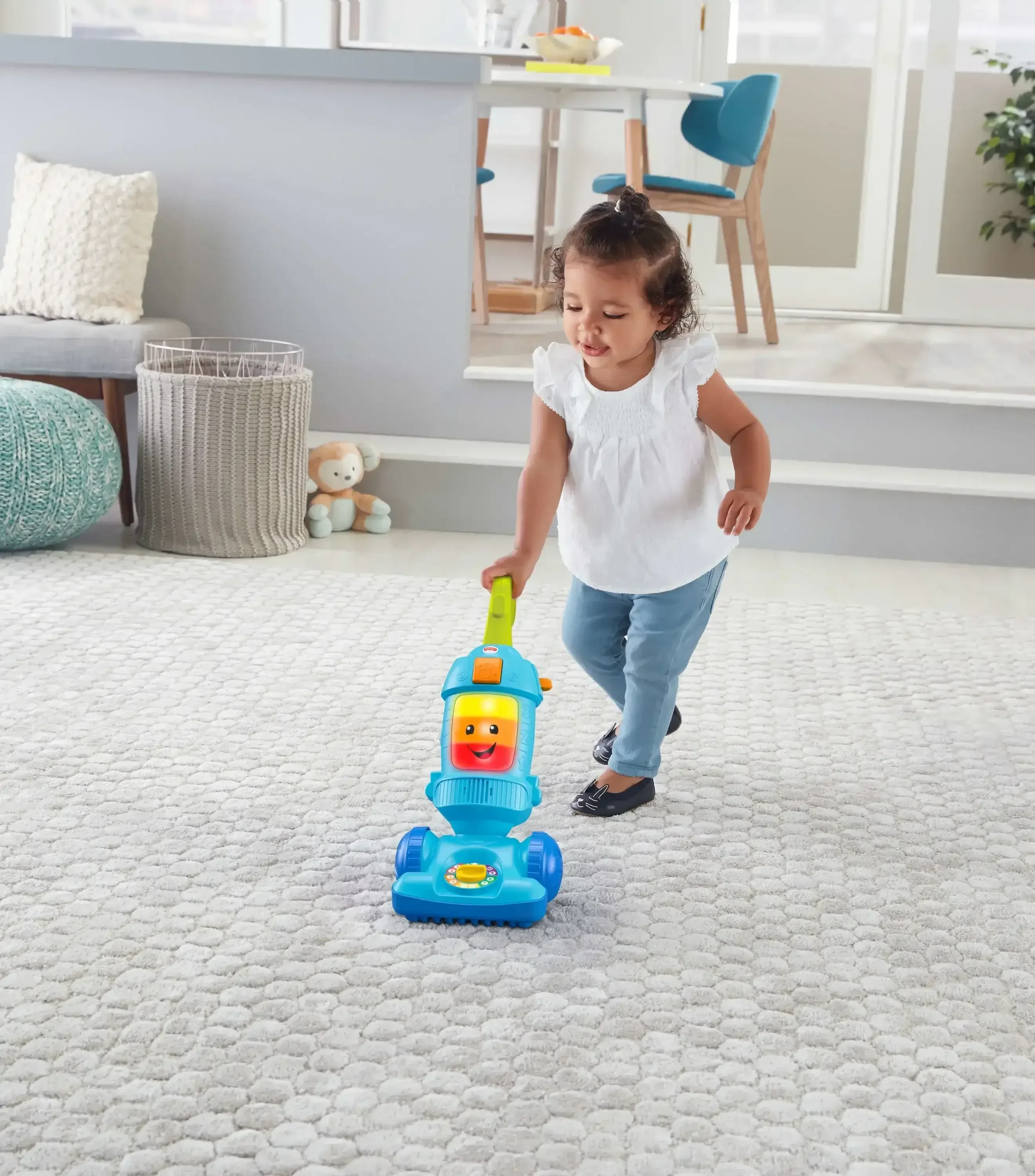 Fisher-Price Laugh & Learn Light-Up Learning Vacuum Electronic Toddler Plastic Push Toy - Image 2