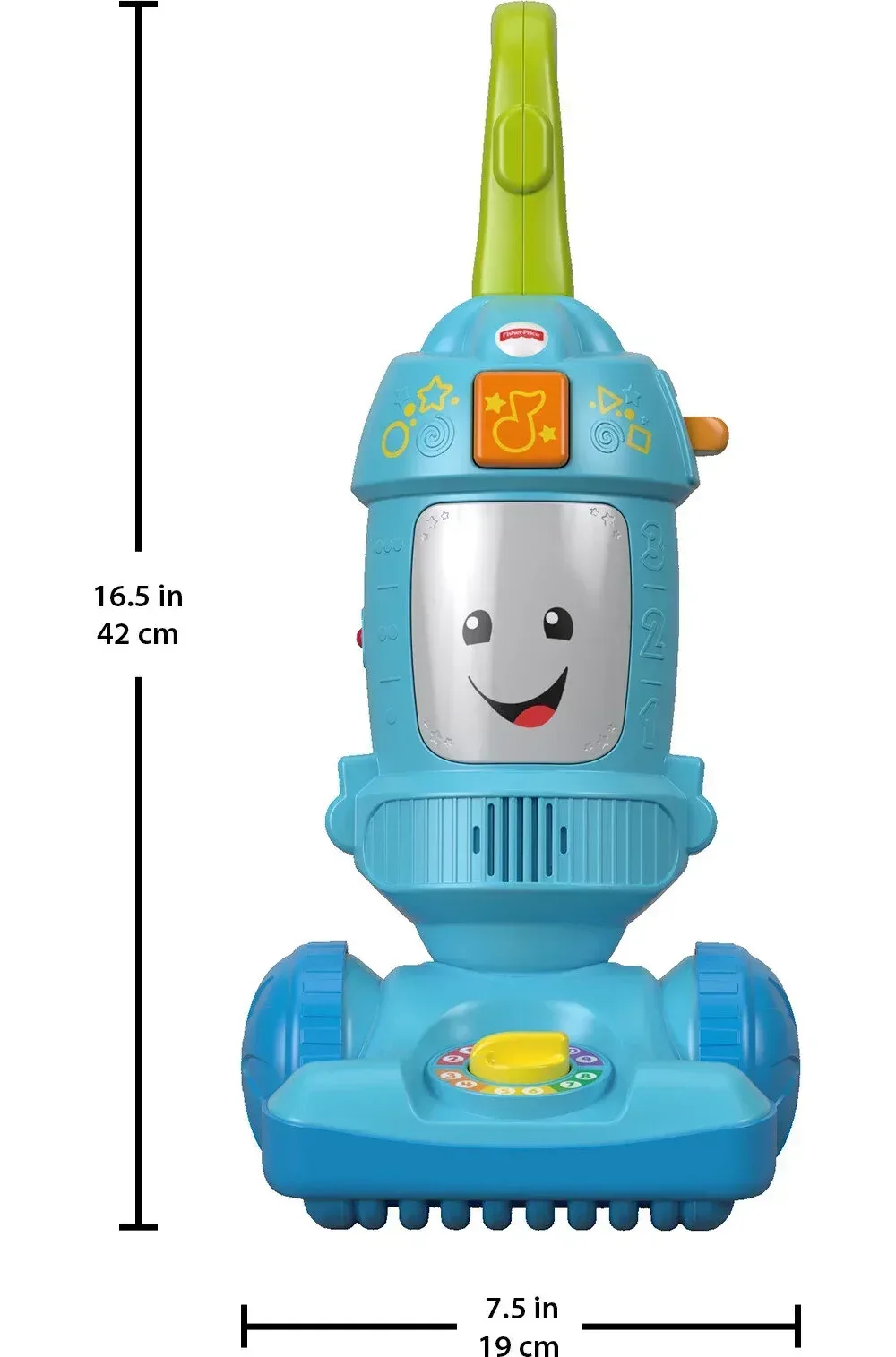 Fisher-Price Laugh & Learn Light-Up Learning Vacuum Electronic Toddler Plastic Push Toy - Image 3