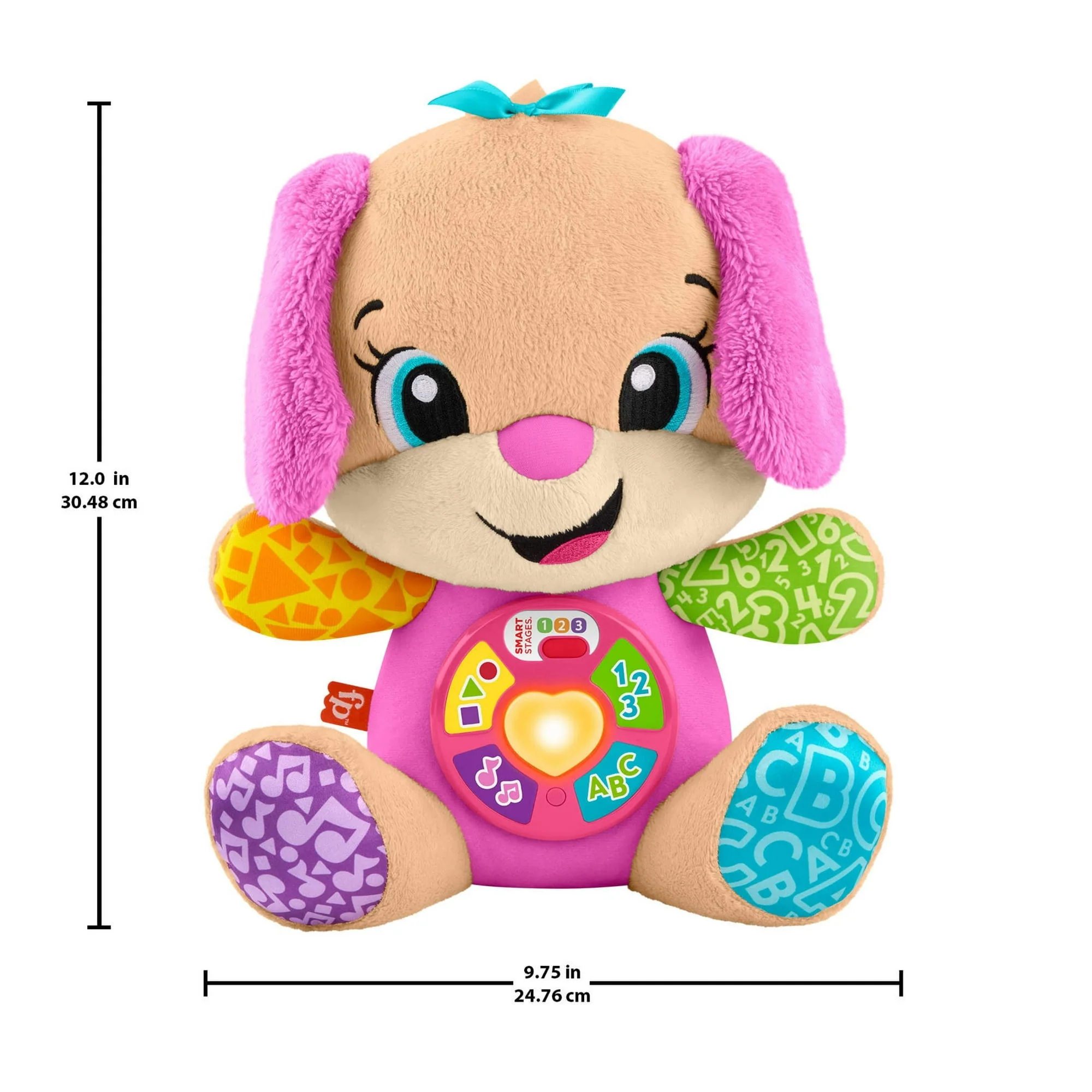 Fisher-Price Laugh & Learn Smart Stages Sis Pink Plush Musical Learning Toy for Baby & Toddler - Image 3