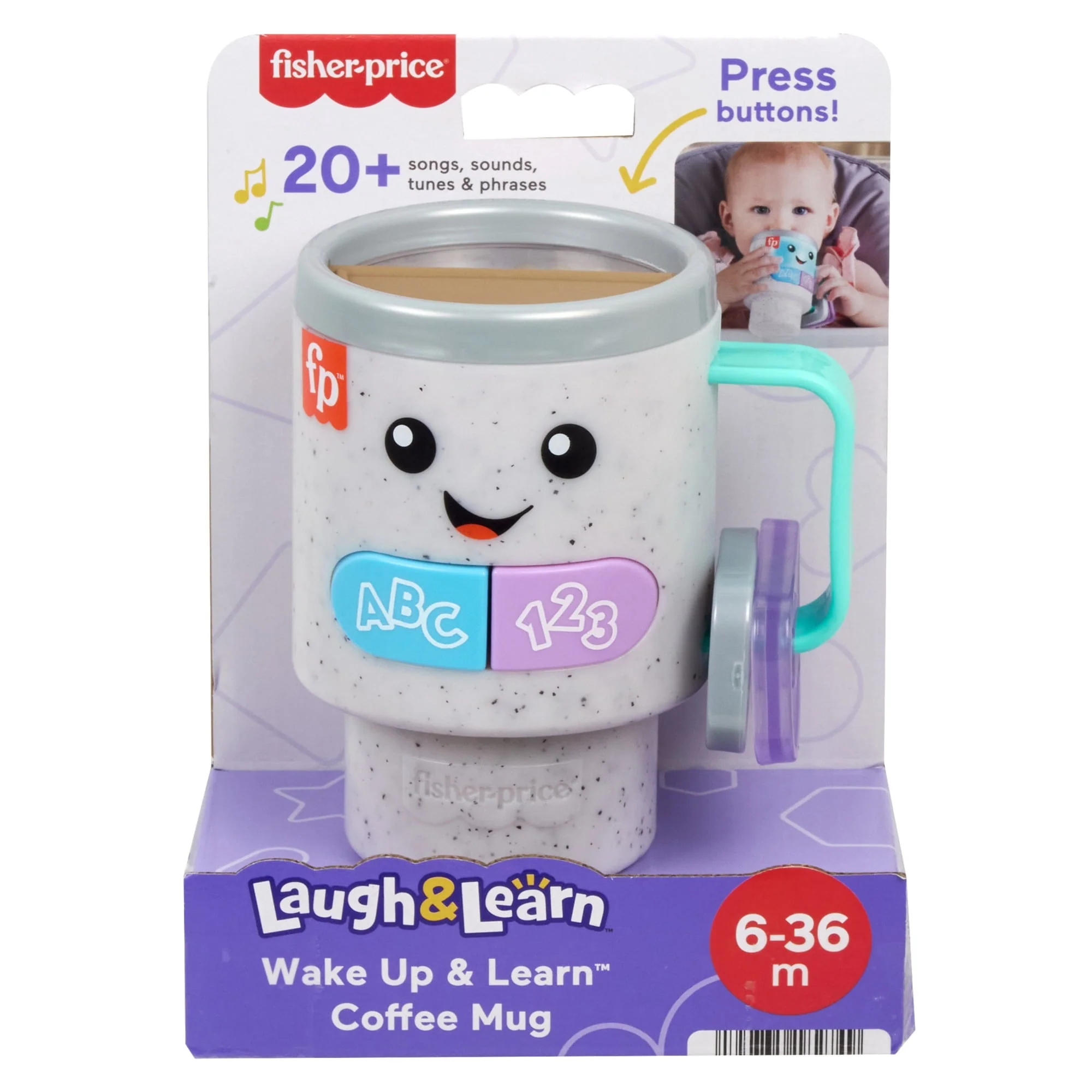 Fisher-Price Laugh & Learn Wake up & Learn Coffee Mug Baby & Toddler Toy with Music & Lights - Image 12