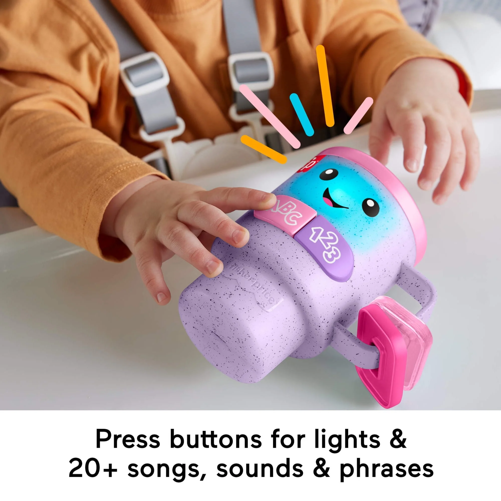 Fisher-Price Laugh & Learn Wake up & Learn Coffee Mug Baby & Toddler Toy with Music & Lights - Image 15