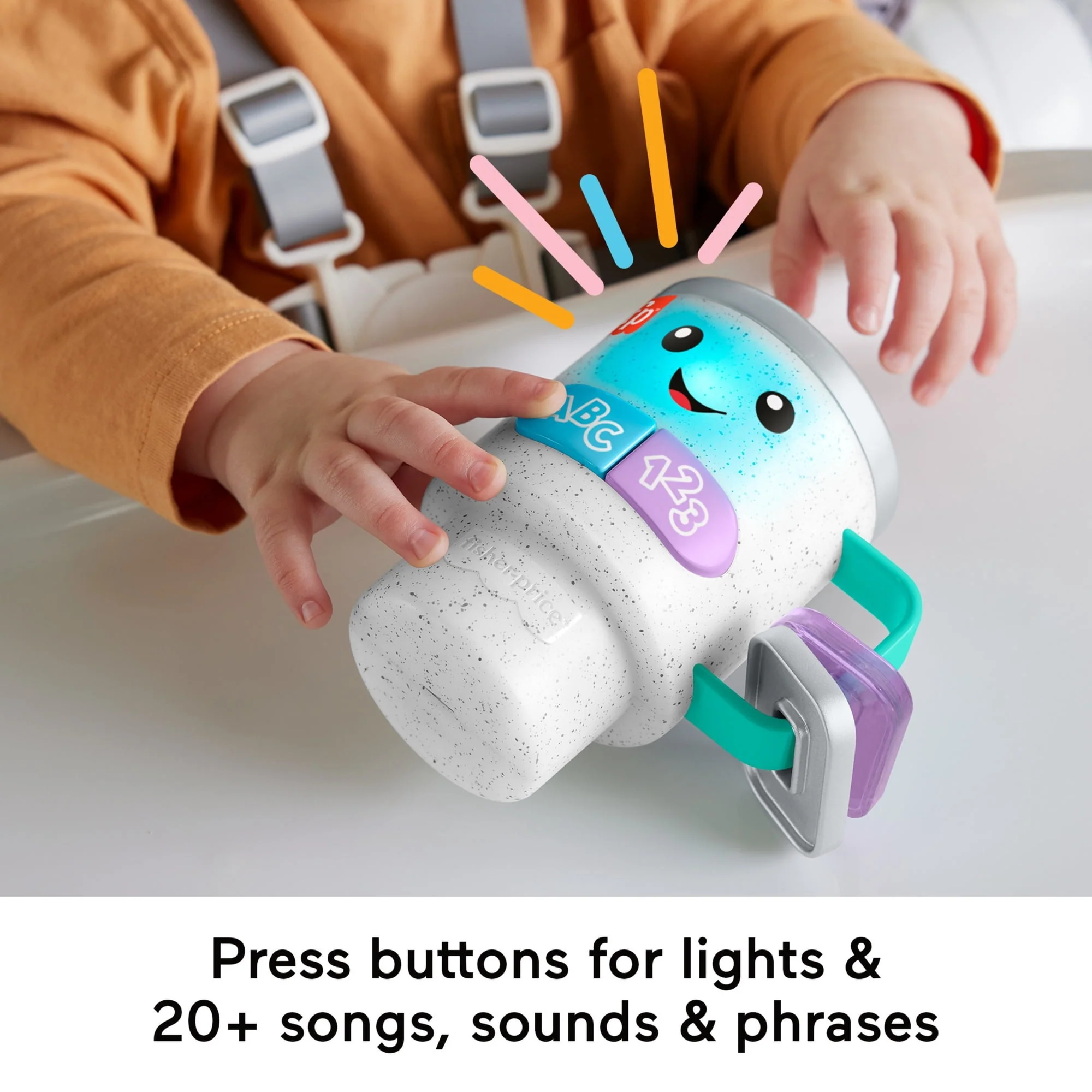 Fisher-Price Laugh & Learn Wake up & Learn Coffee Mug Baby & Toddler Toy with Music & Lights - Image 9