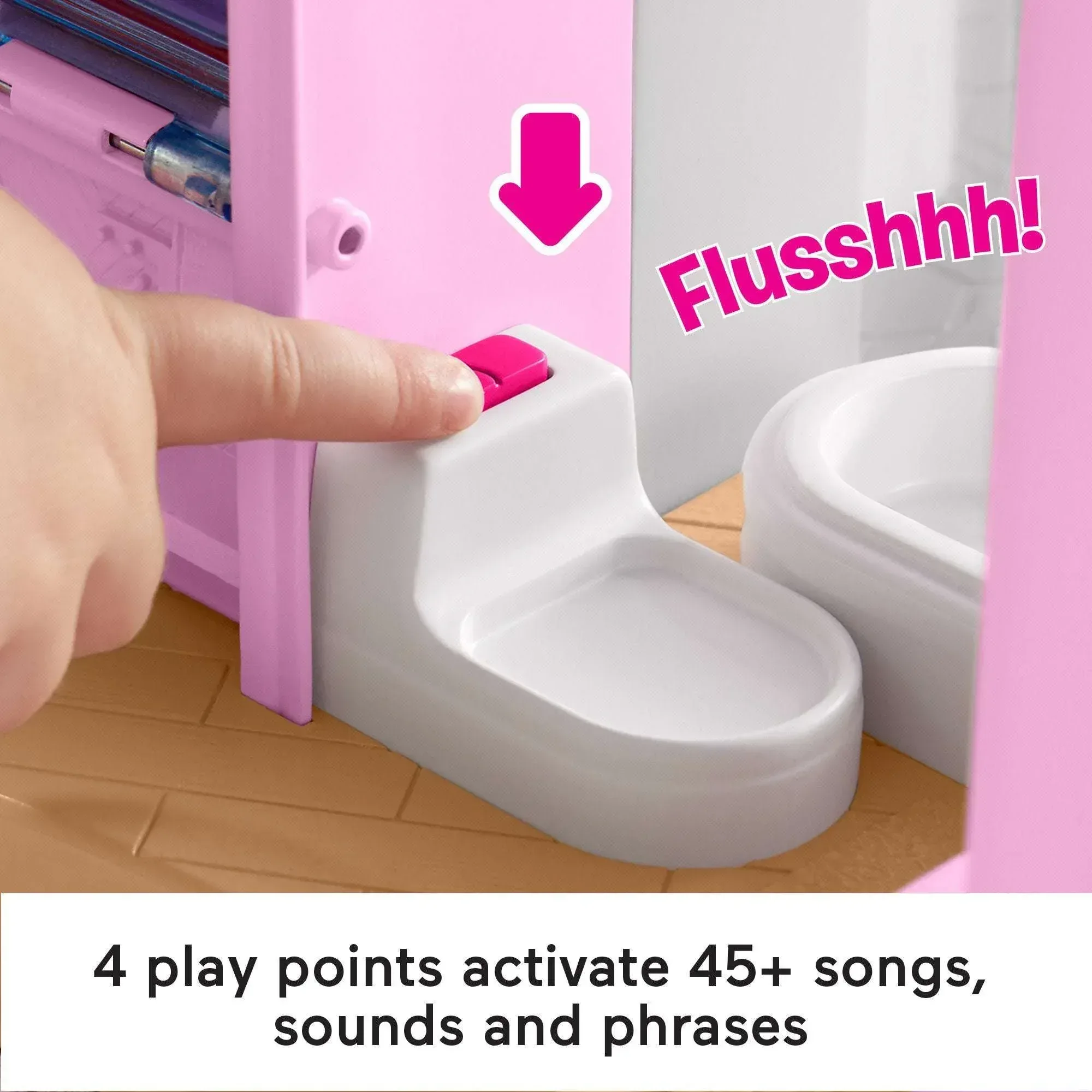 Fisher-Price Little People Barbie Little DreamHouse Toddler Playset with Music & Lights, 7 Pieces - Image 3