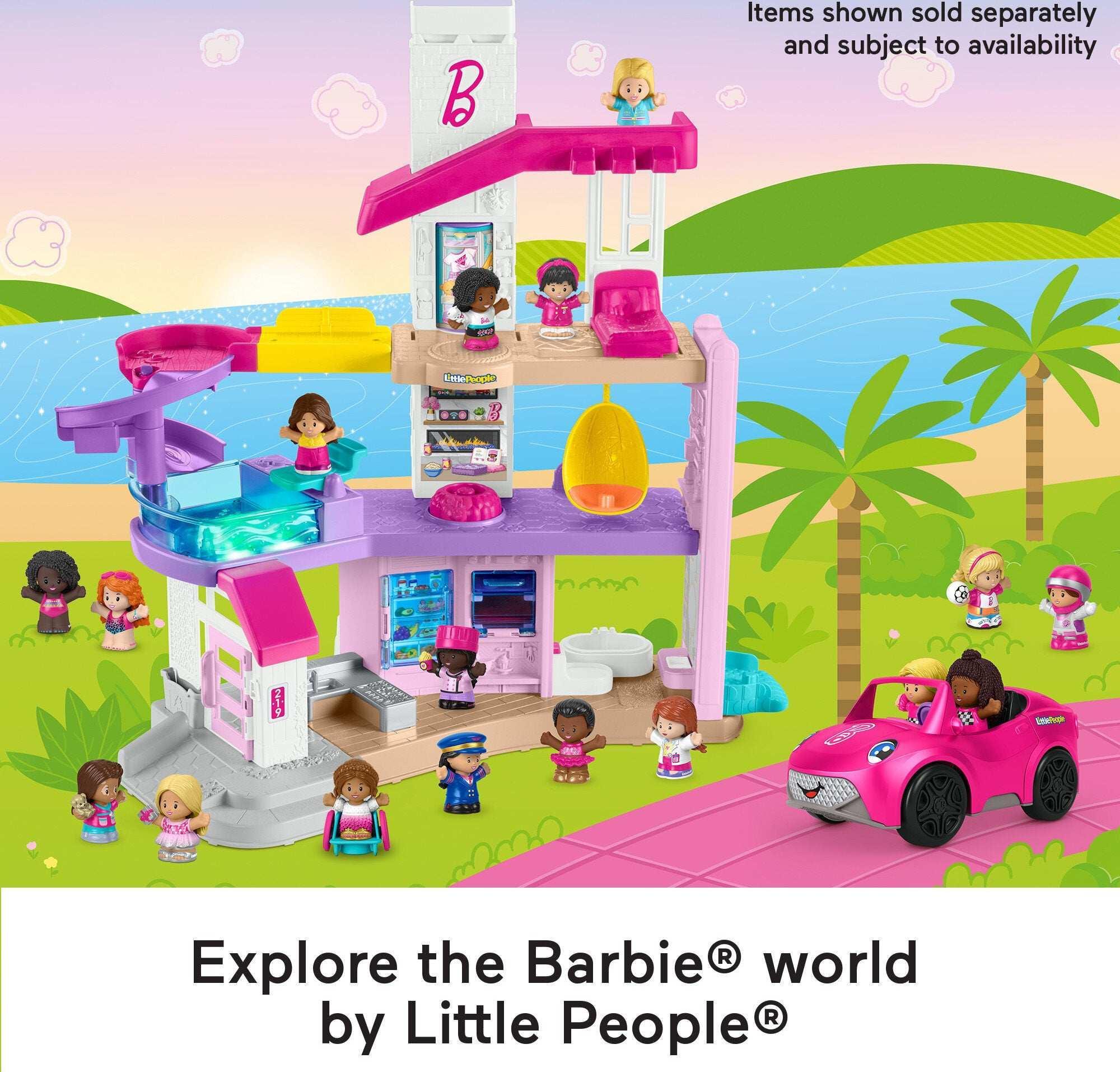 Fisher-Price Little People Barbie Little DreamHouse Toddler Playset with Music & Lights, 7 Pieces - Image 6