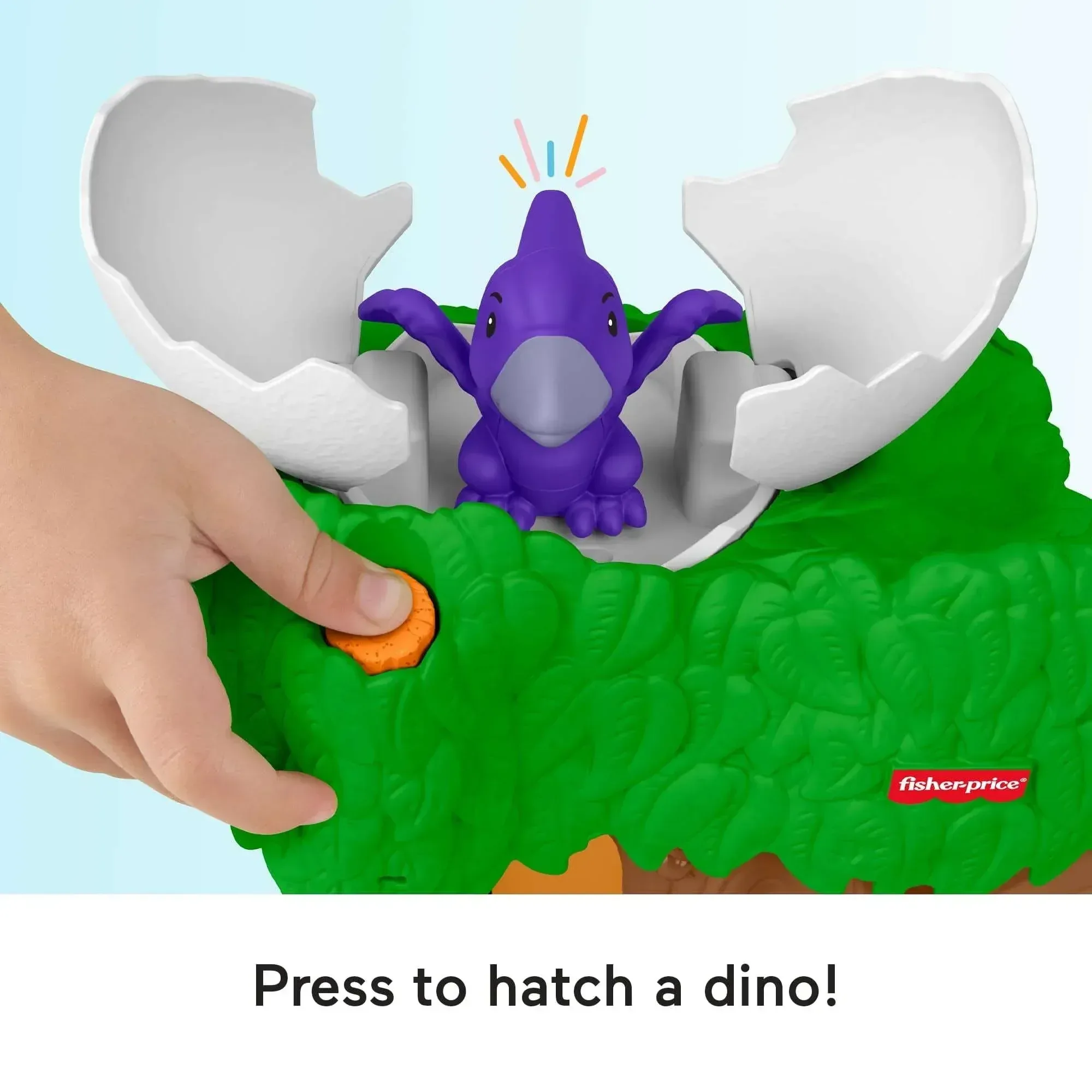 Fisher-Price Little People Dinosaur Hatch & Slide Playset Toddler Toy with 2 Figures - Image 4