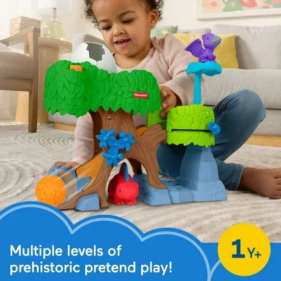 Fisher-Price Little People Dinosaur Hatch & Slide Playset Toddler Toy with 2 Figures - Image 5