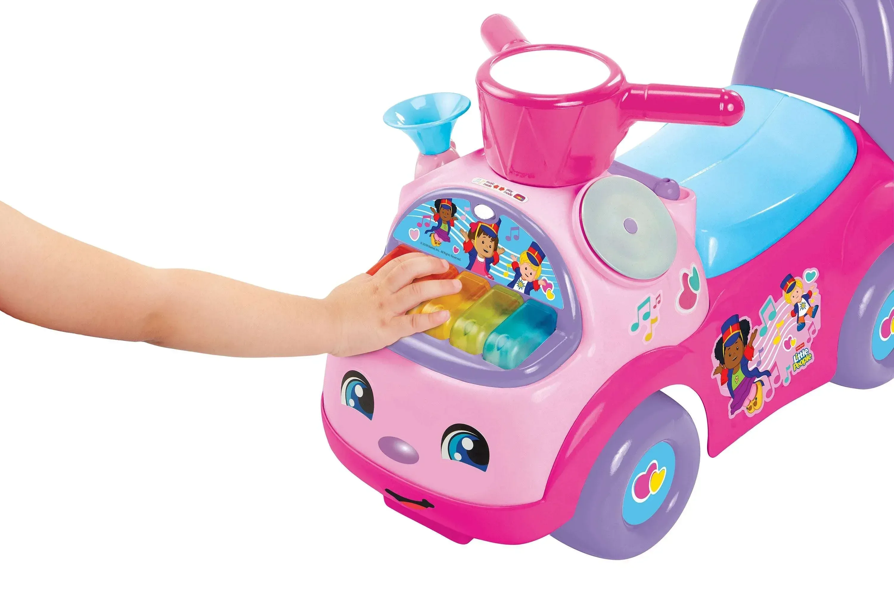 Fisher Price Little People Music Parade Heart Preschool Push Ride-On with Lights and Sounds - Image 2