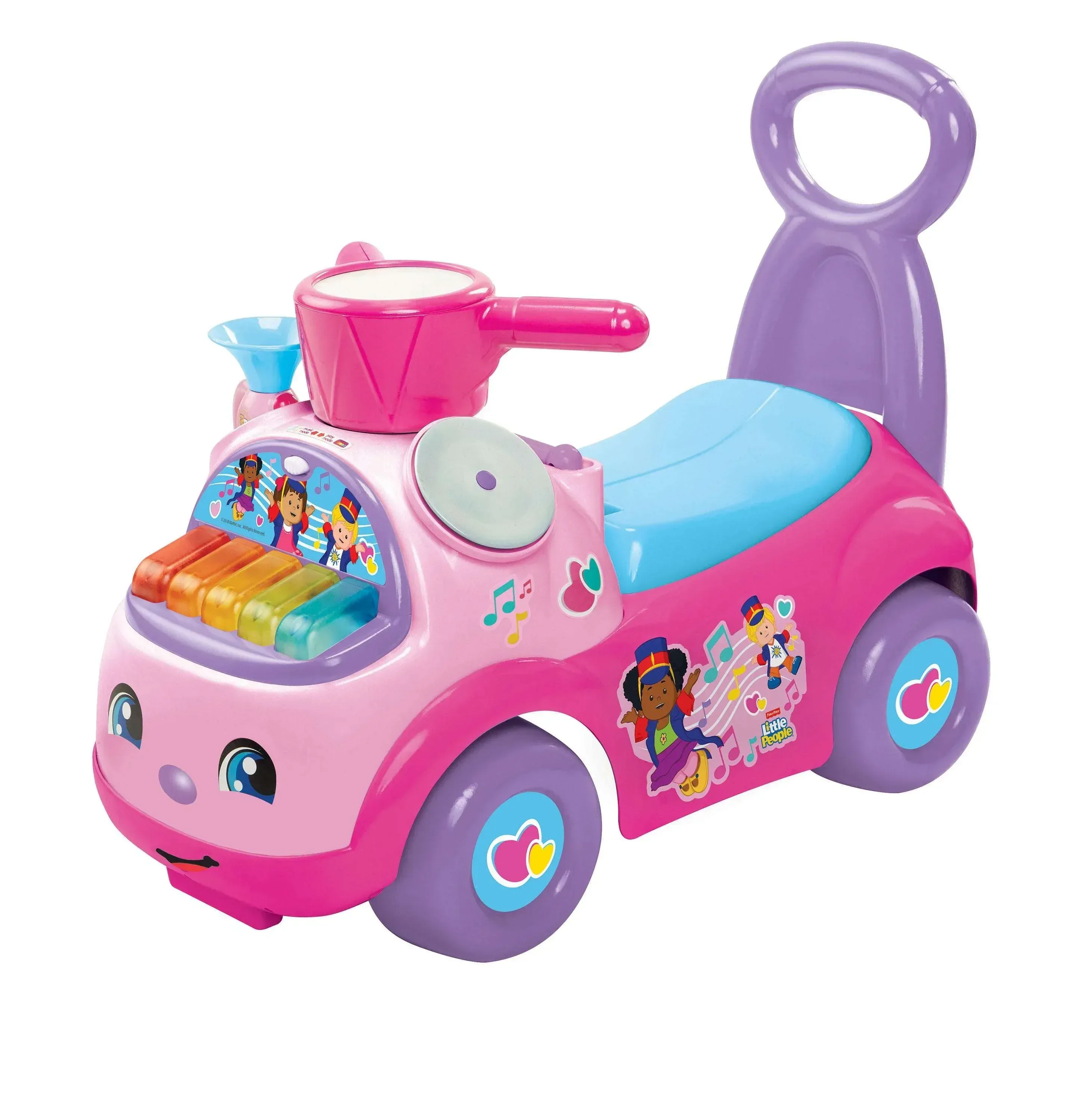 Fisher Price Little People Music Parade Heart Preschool Push Ride-On with Lights and Sounds - Image 4